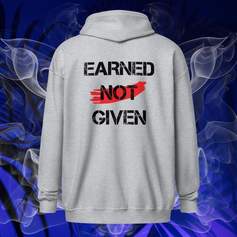 Earned Not Given | Unisex Workout Zip Hoodie