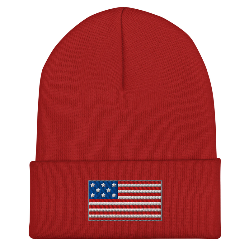 Show your American Pride with this Red, White, or Blue Cuffed Beanie, One Size Fits All