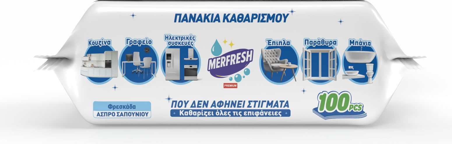 MERFRESH Premium Cleaning Wipes – White Soap Scent