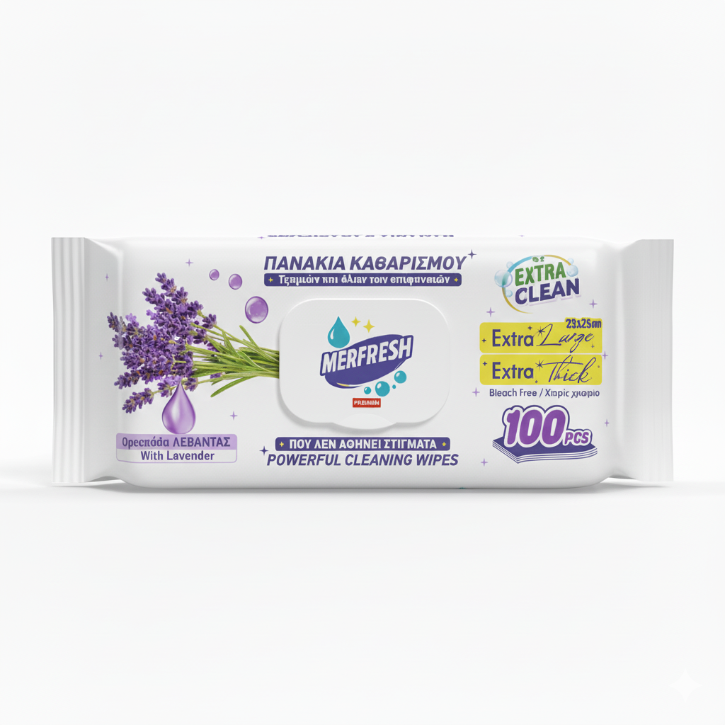 MERFRESH Premium Cleaning Wipes – Lavender Scent