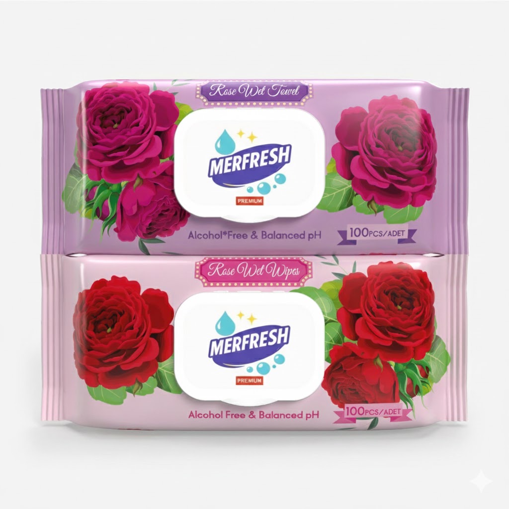 MERFRESH Premium Wet Wipes – Rose Scent