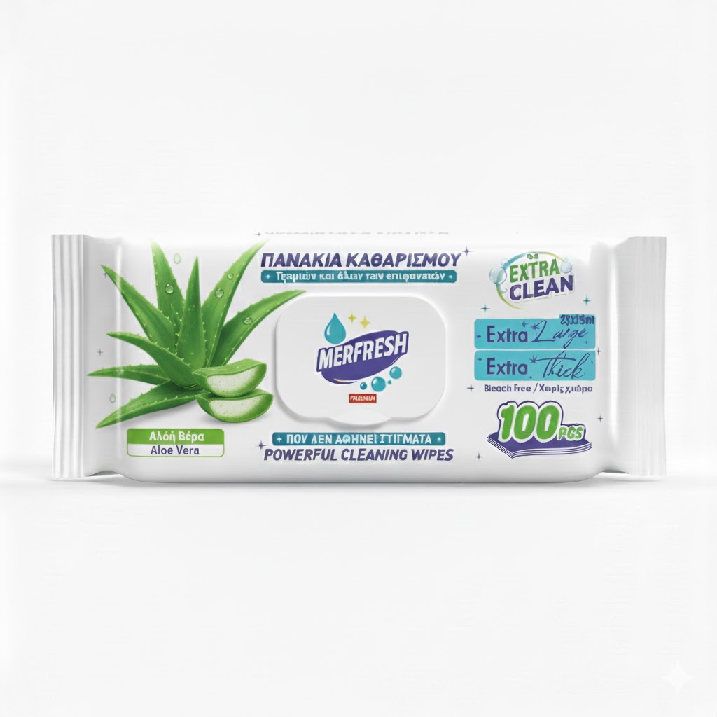 MERFRESH Premium Cleaning Wipes – Aloe Vera Scent
