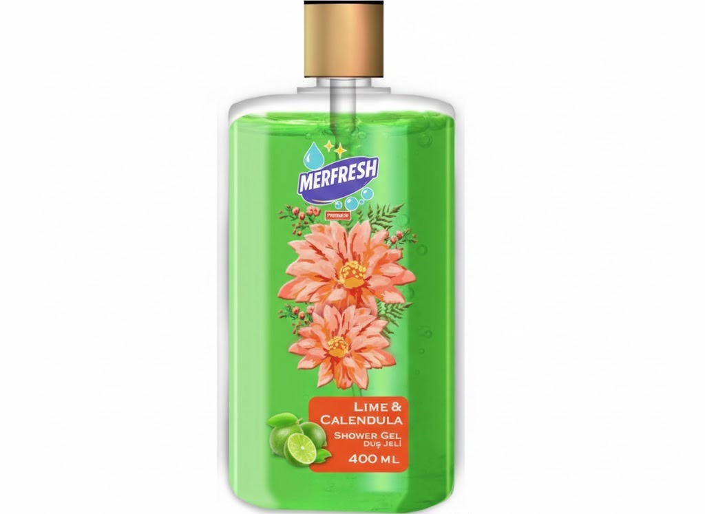  MERFRESH SHOWER GEL 400 ml LIME & CALENDULA