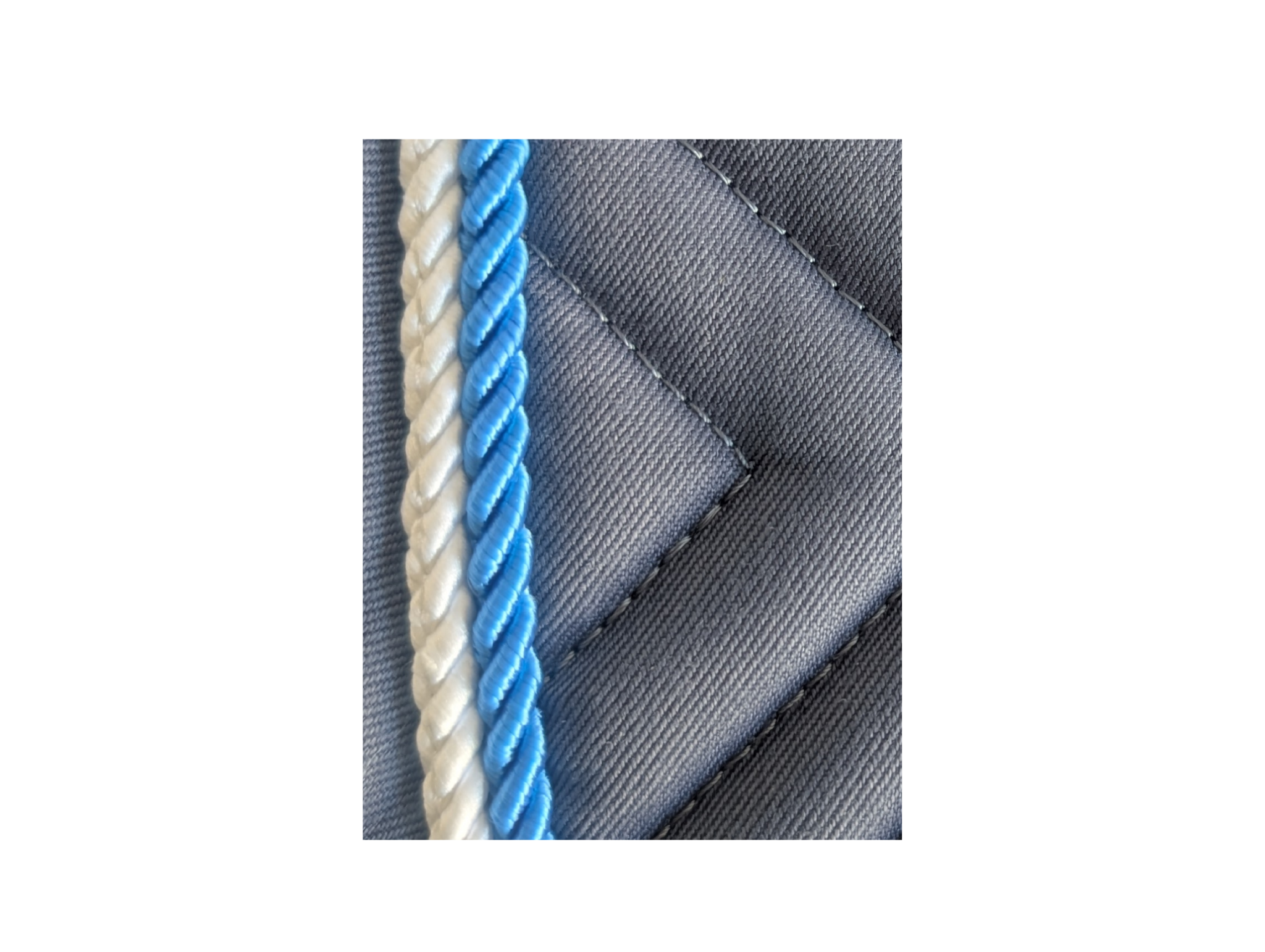 Schabracke "Galicia" grau mit blauer und weißer Kordel *Sonderedition*