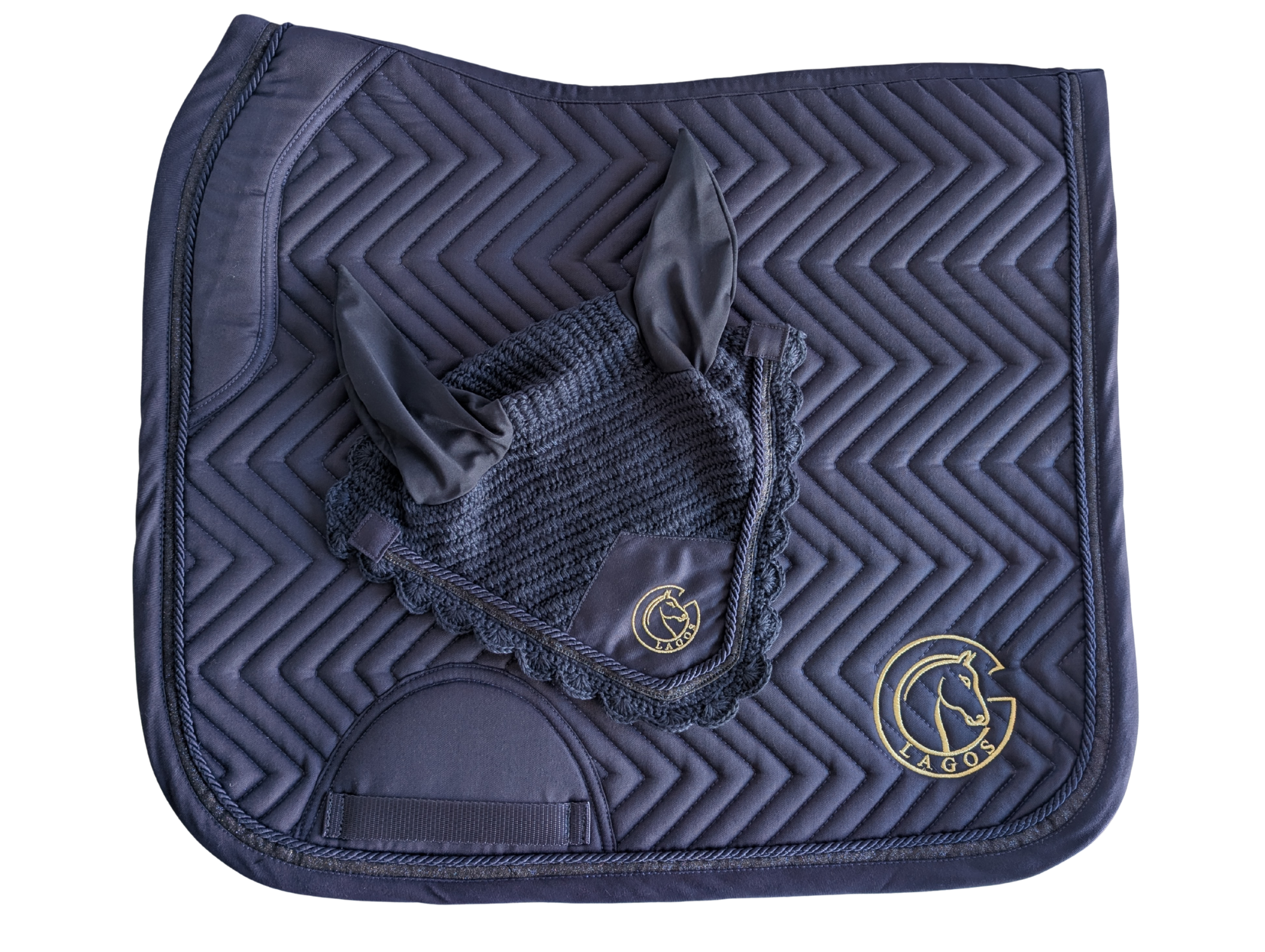Dressurset navy glitter
