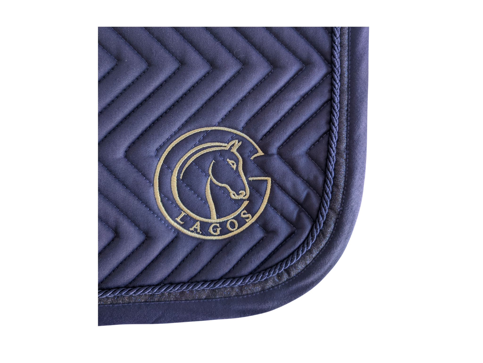 Dressurschabracke navy blau gold Glitter