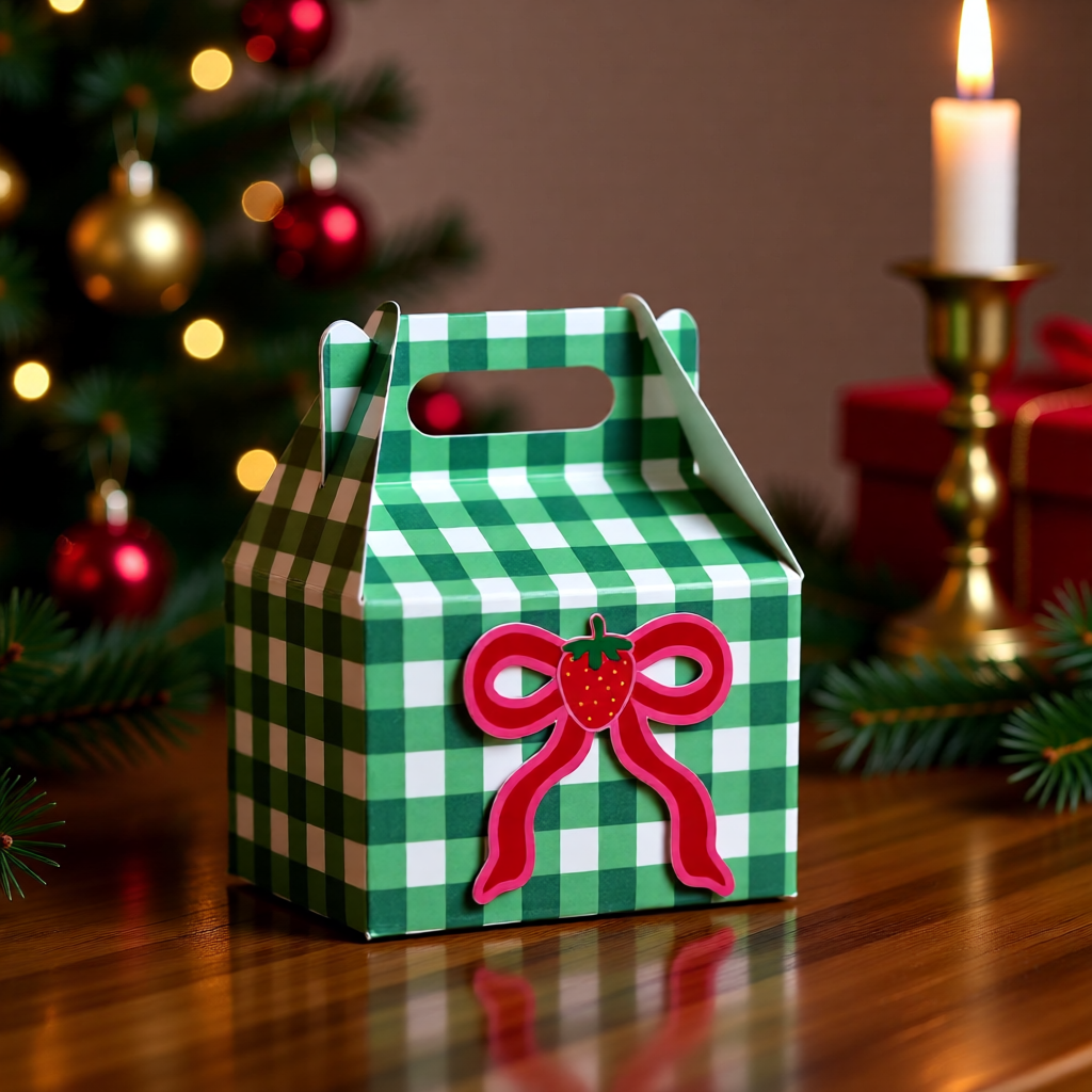 Green Gingham Treat Tote – Holiday Edition