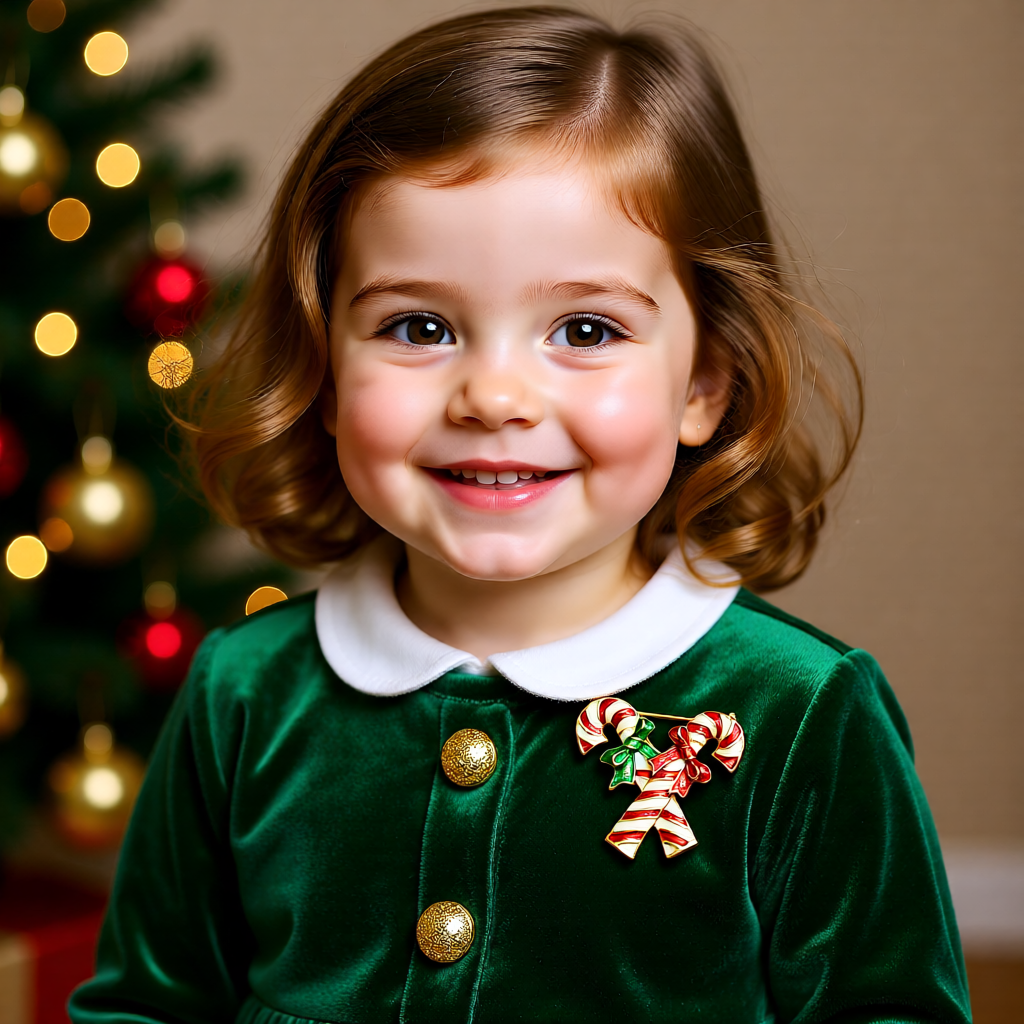 Candy Cane Duo Christmas Brooch