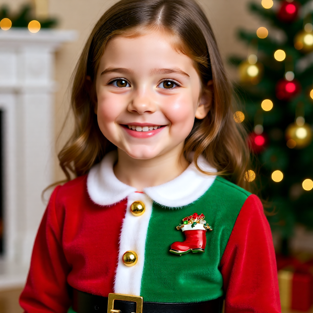 Santa’s Gem-Filled Boot – Christmas Edition Brooch