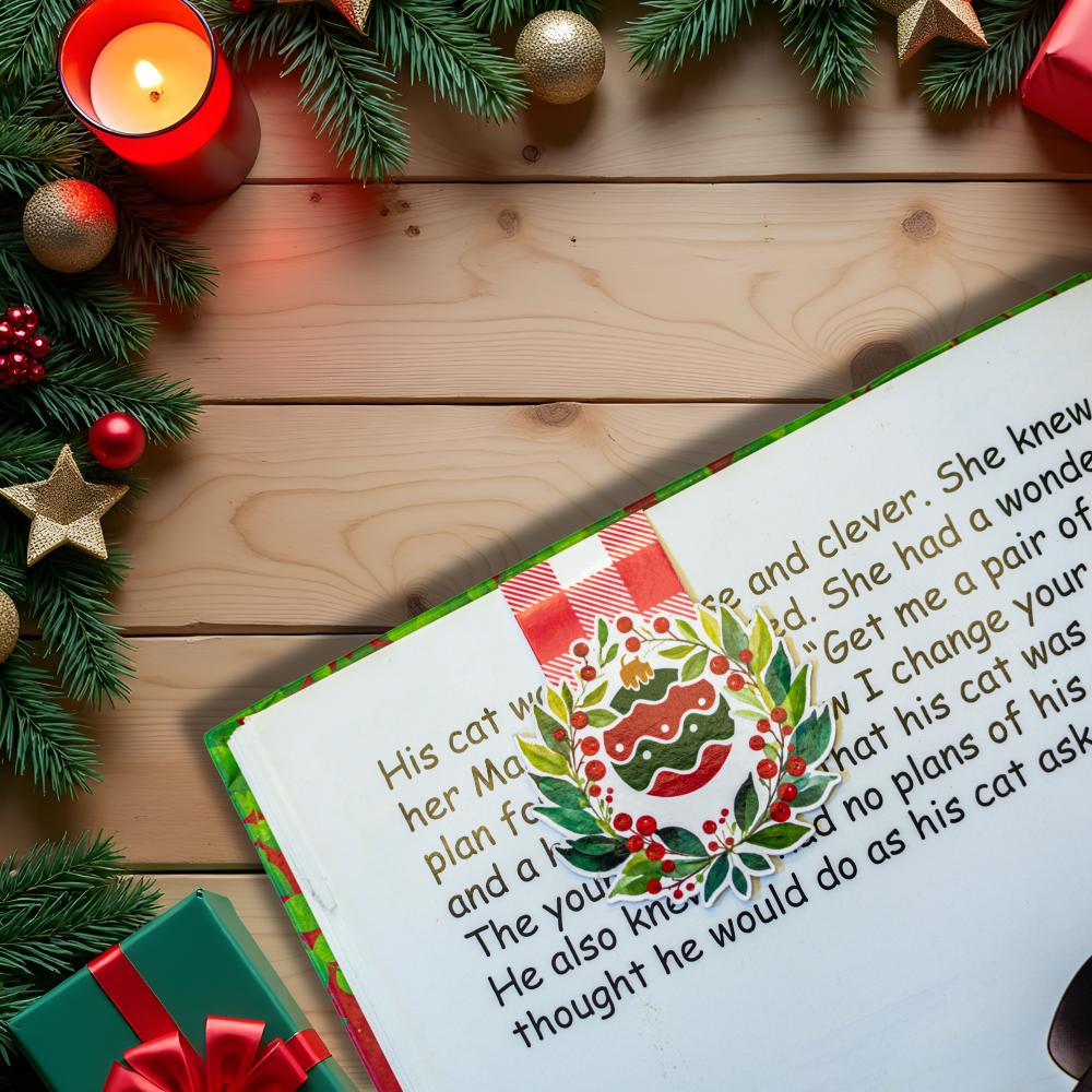 Ornament Wreath Joy – Christmas Edition Premium Magnetic Bookmark