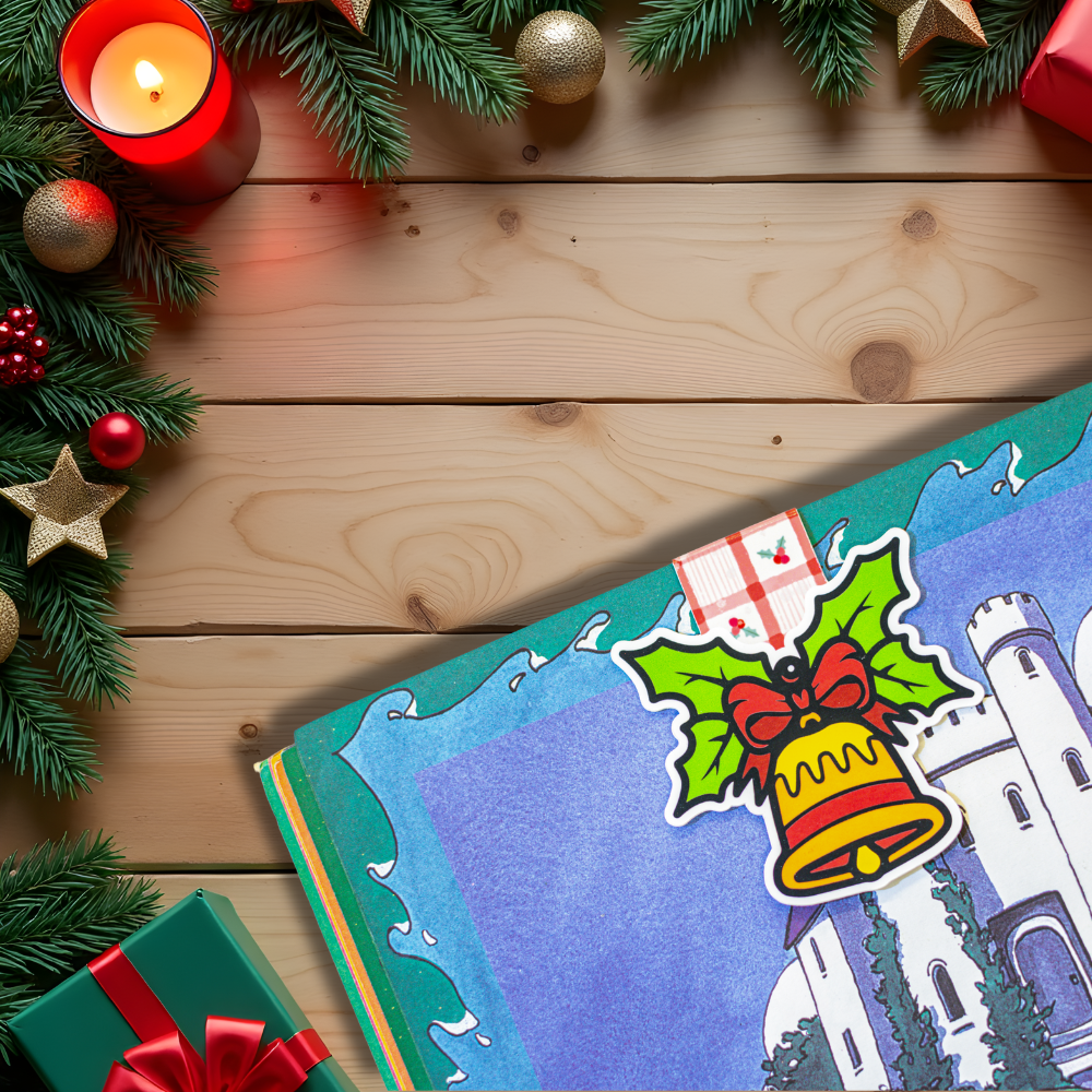 Red Ribbon Holly Bell – Christmas Edition Premium Magnetic Bookmark