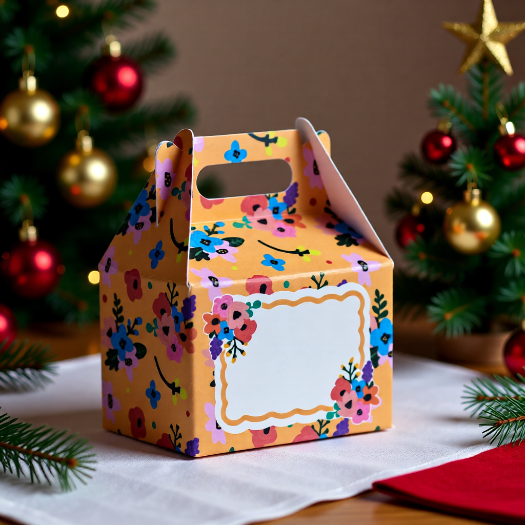 ORANGE  Floral Mini Gift Box - Secret Santa Edition