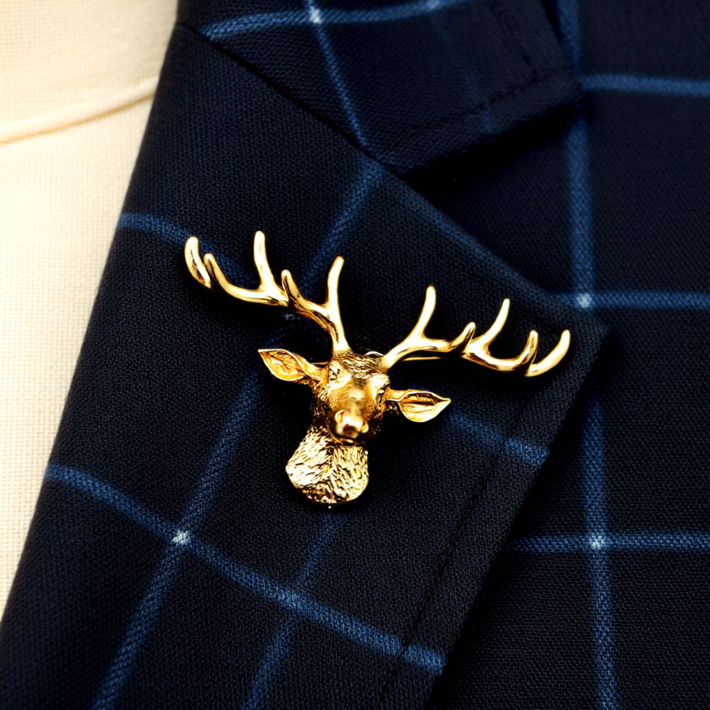 Golden Stag Elegance – Statement Brooch - Christmas Premium Edition