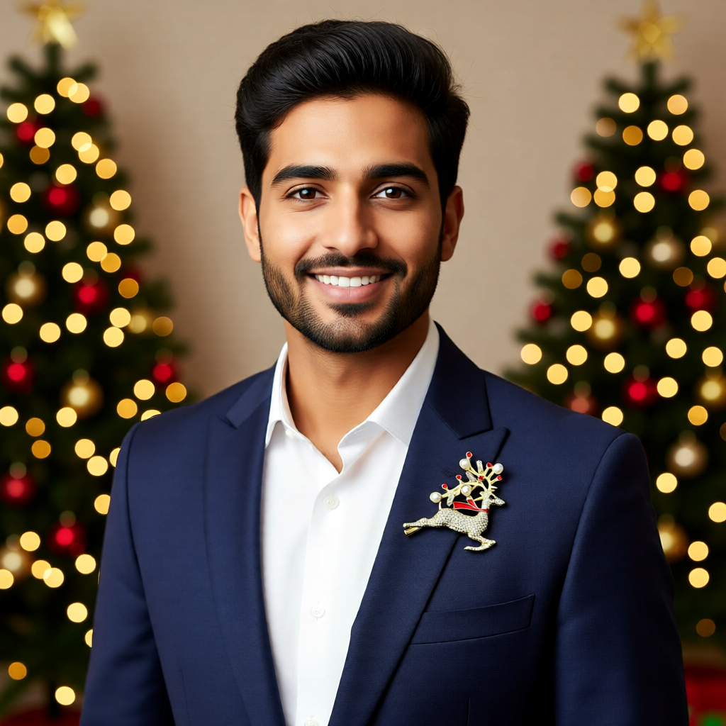 Regal Reindeer Sparkle – Christmas Edition Premium Brooch