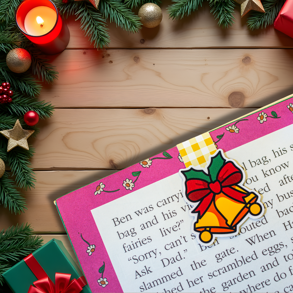 Jingle Bell Bow – Magnetic Bookmark - Christmas Edition