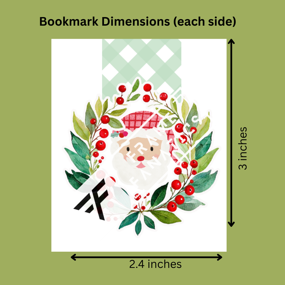 Santa in Holly Wreath – Christmas Edition Premium Magnetic Bookmark
