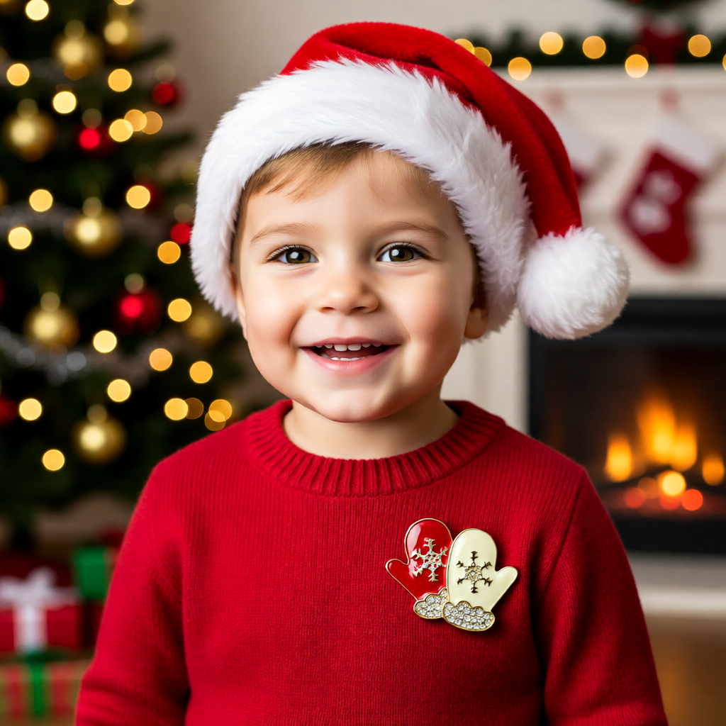 Snowflake Mittens – Christmas Edition Winter Brooch