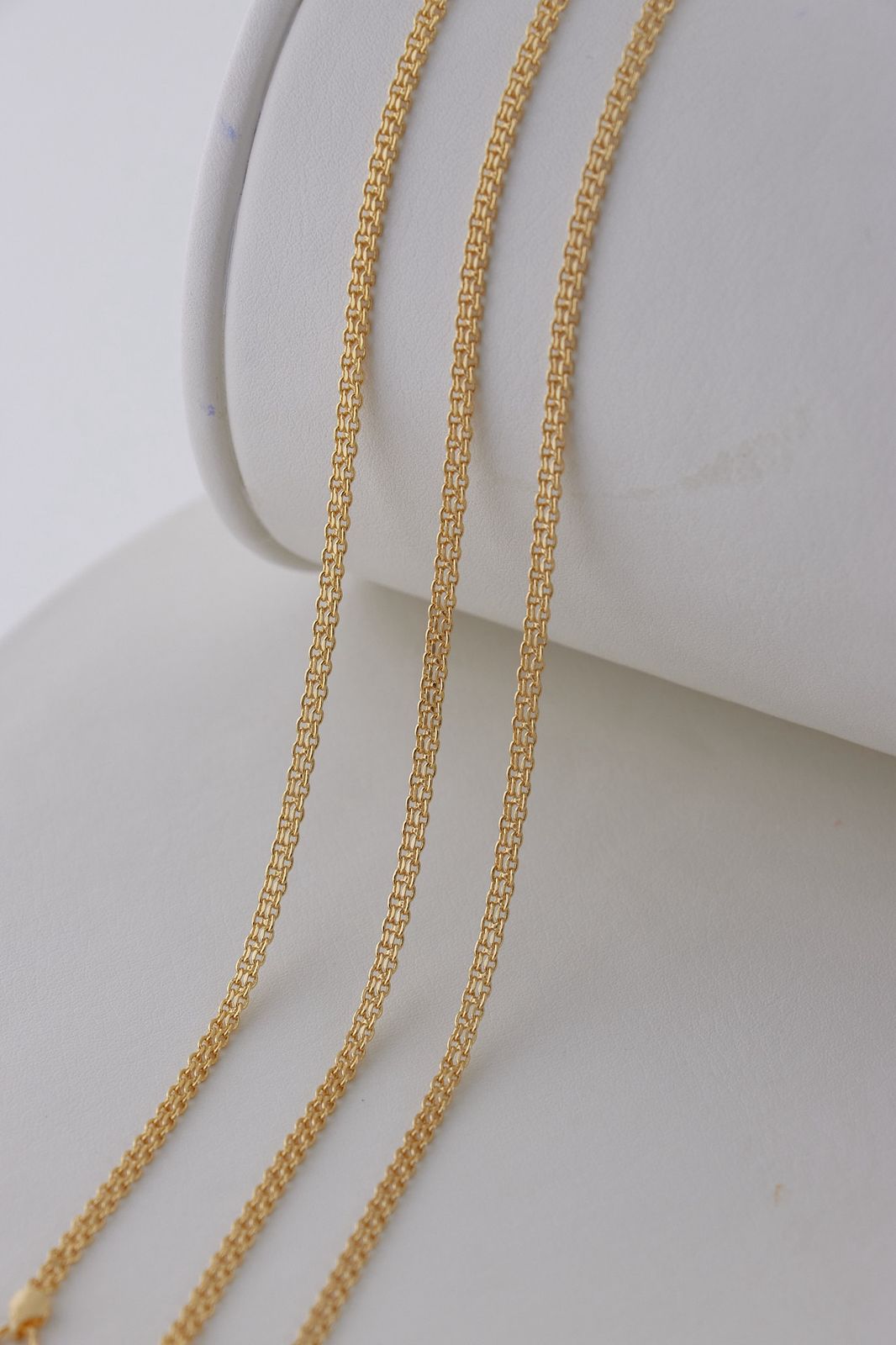 Collar de cadena de caja de oro laminado