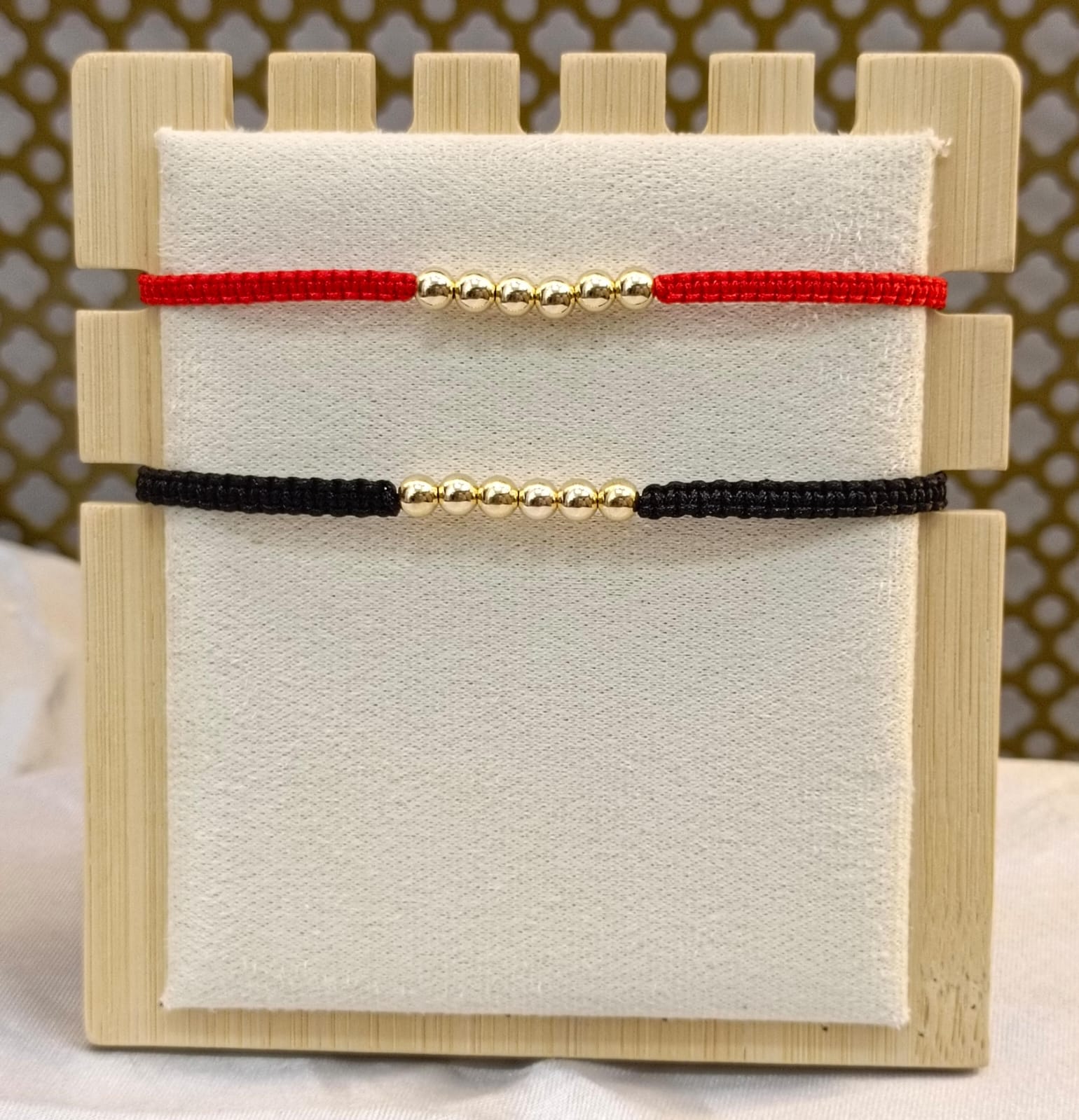 Pulseras de hilo de cuentas de oro Laminado