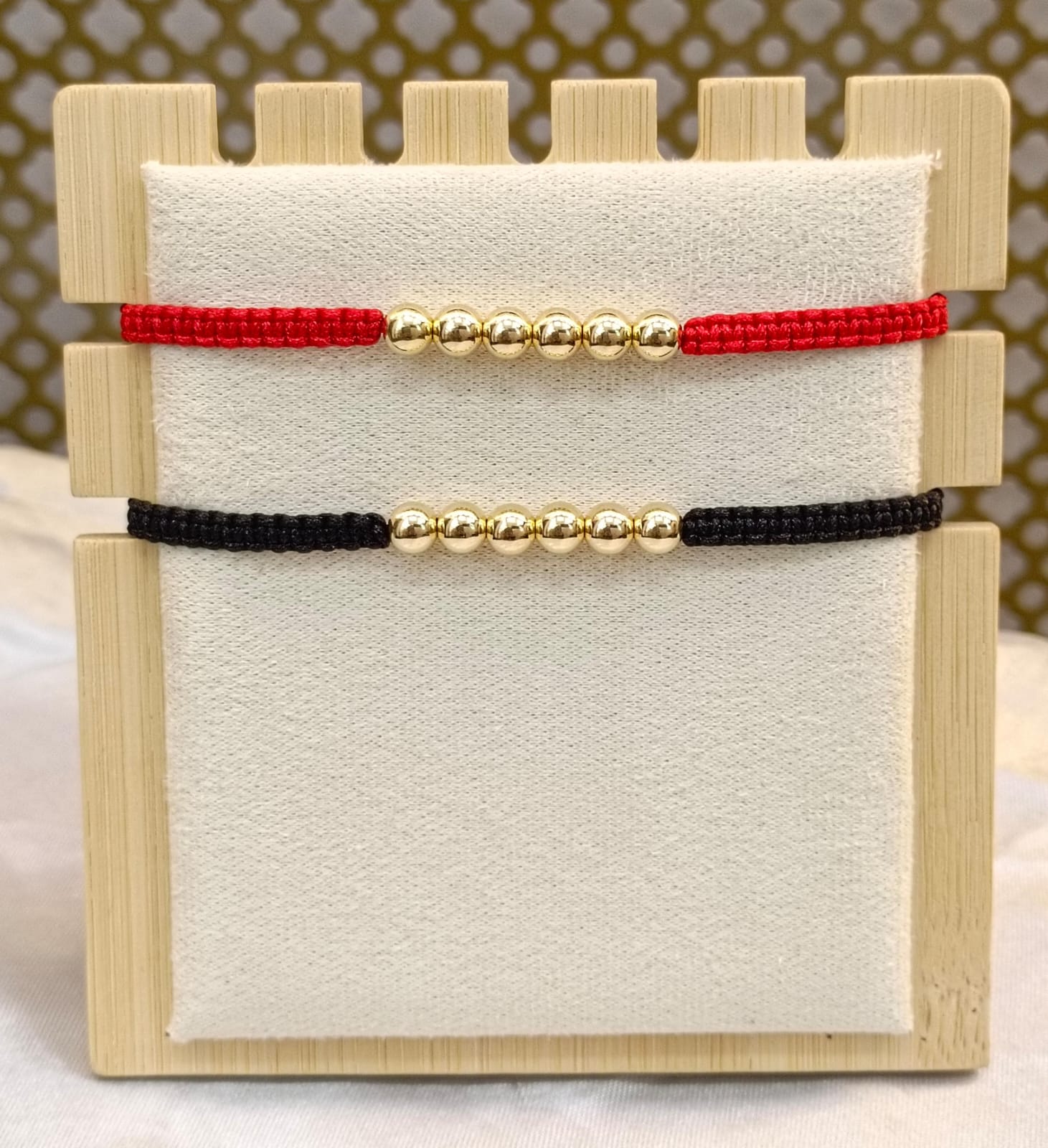 Pulseras de hilo de cuentas de oro Laminado