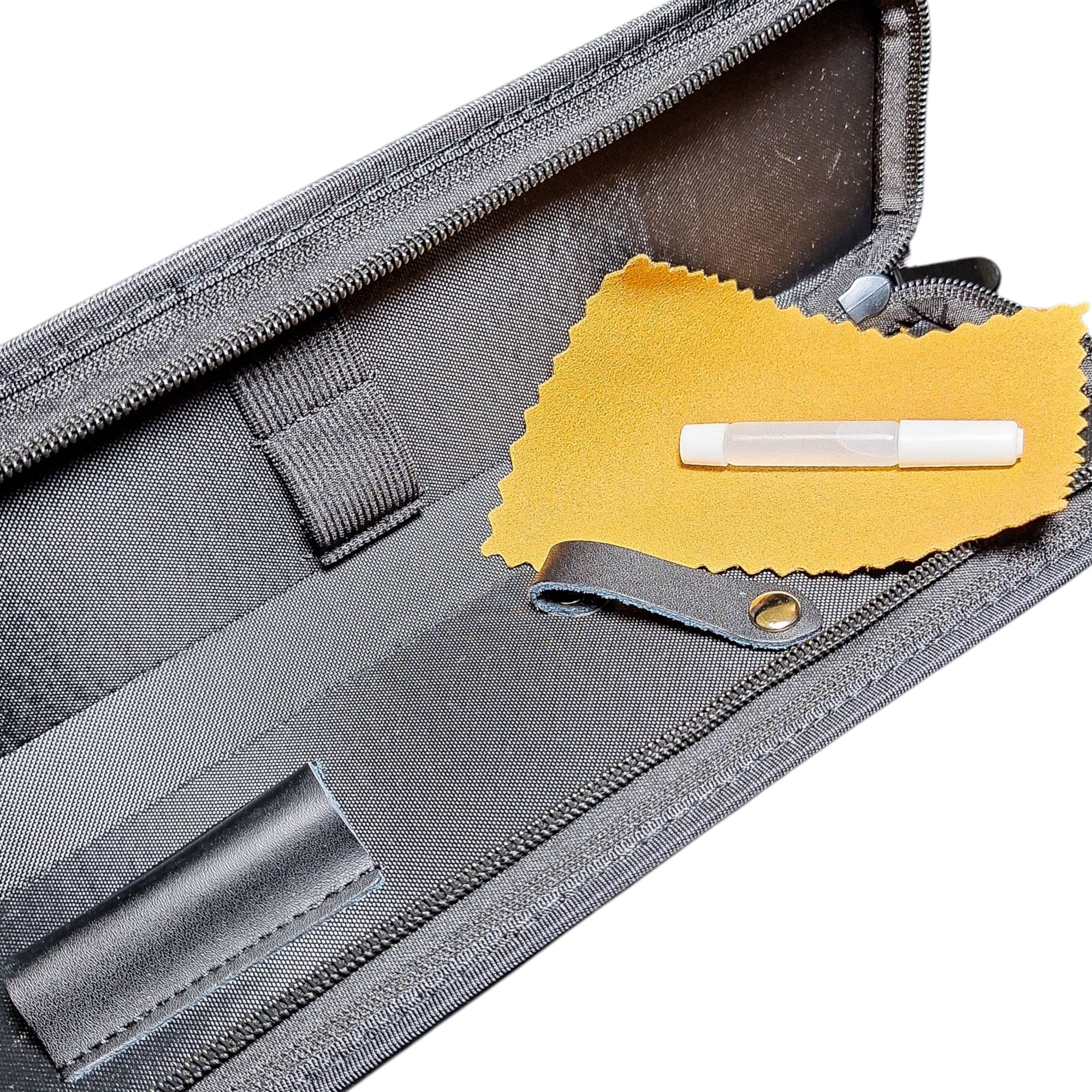 Estojo de couro preto para 1 tesoura