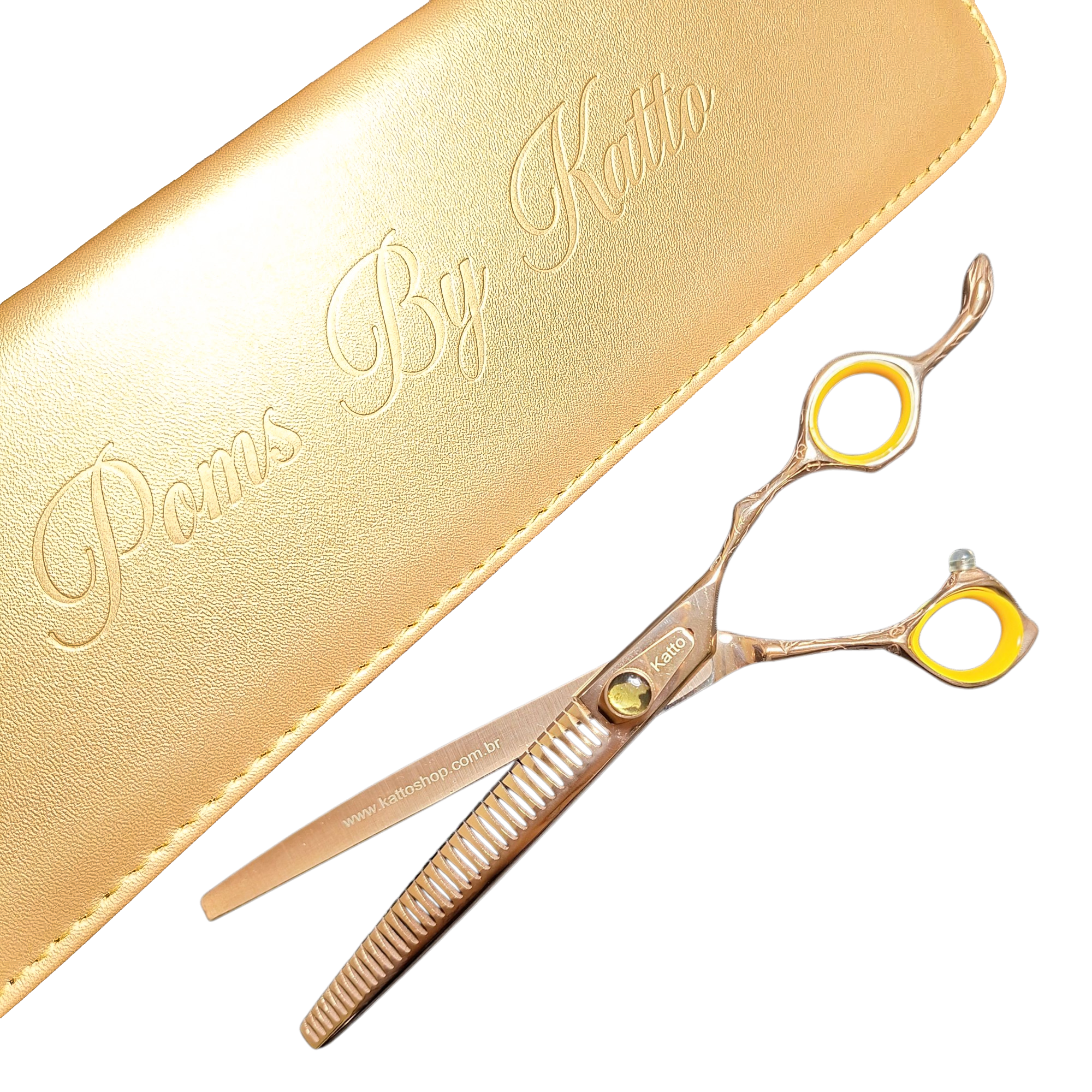 Tesoura tubarão curva para baixo 7,5" 35 dentes