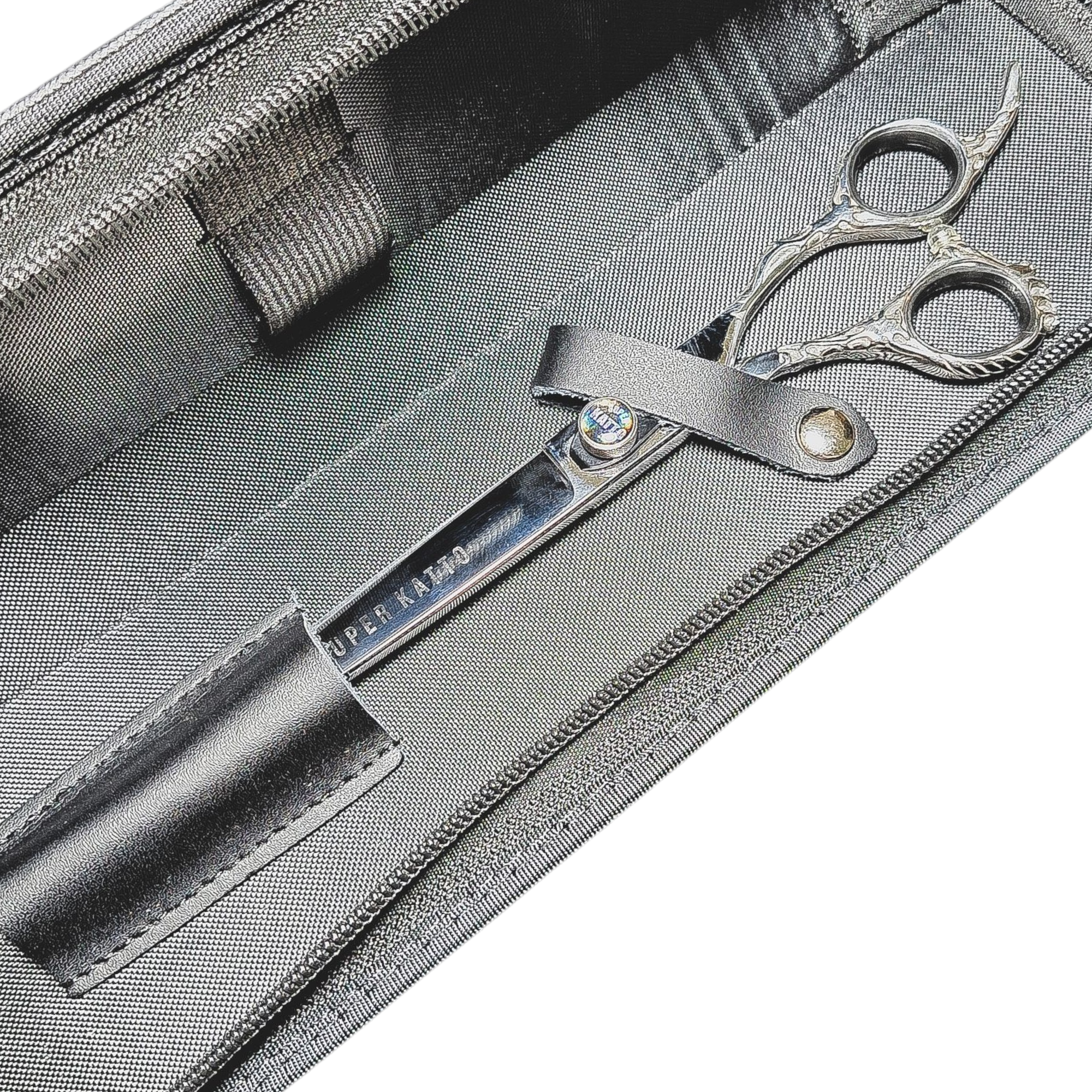 Estojo de couro preto para 1 tesoura