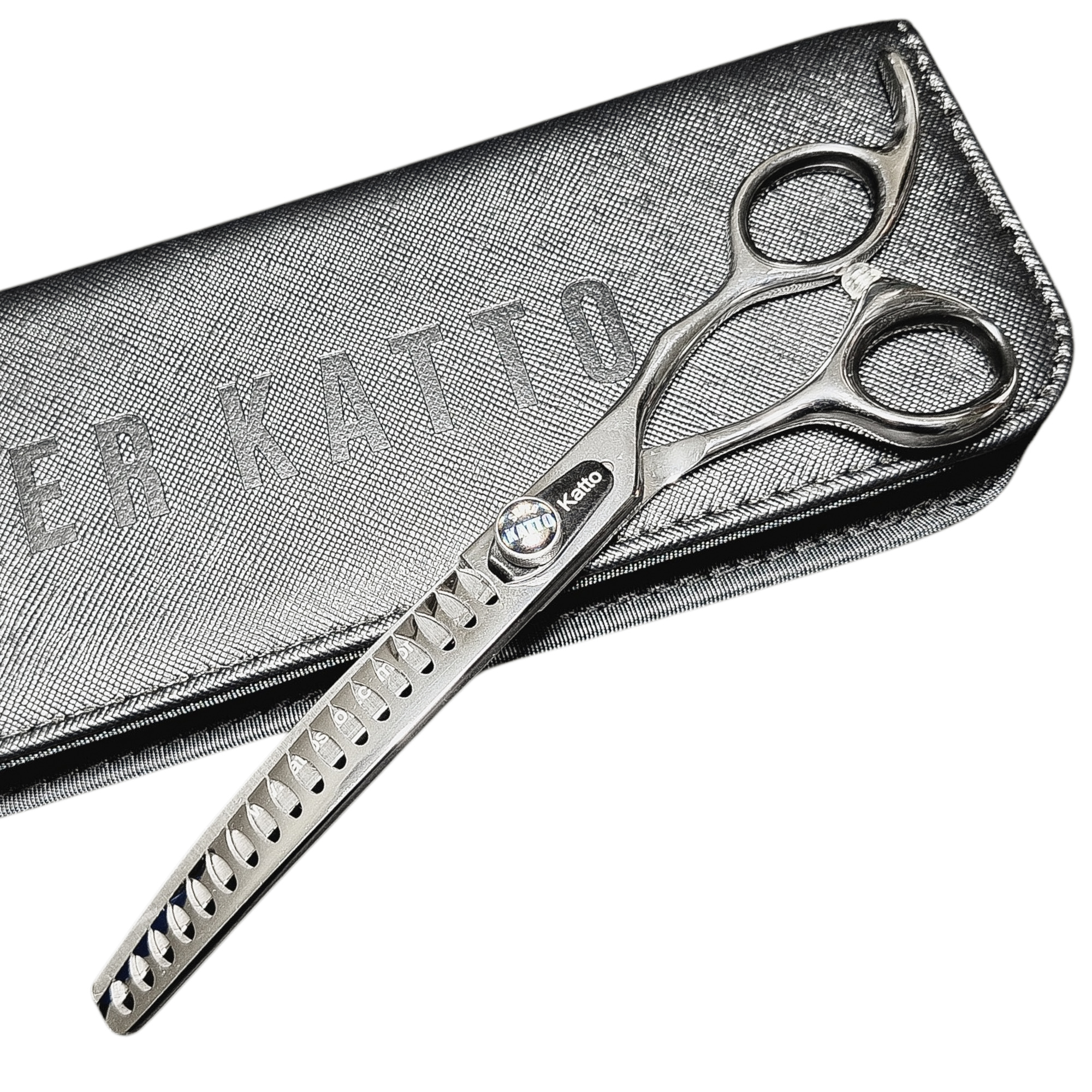 Tesoura tubarão curva para baixo 7" 18 dentes