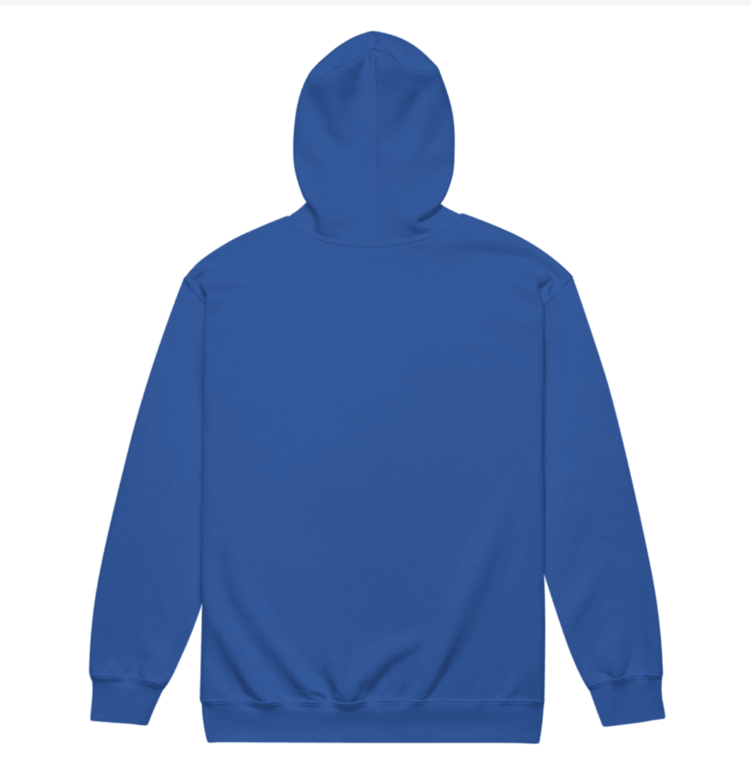 Blue Zip-Up Hoodie with Lunar Patch