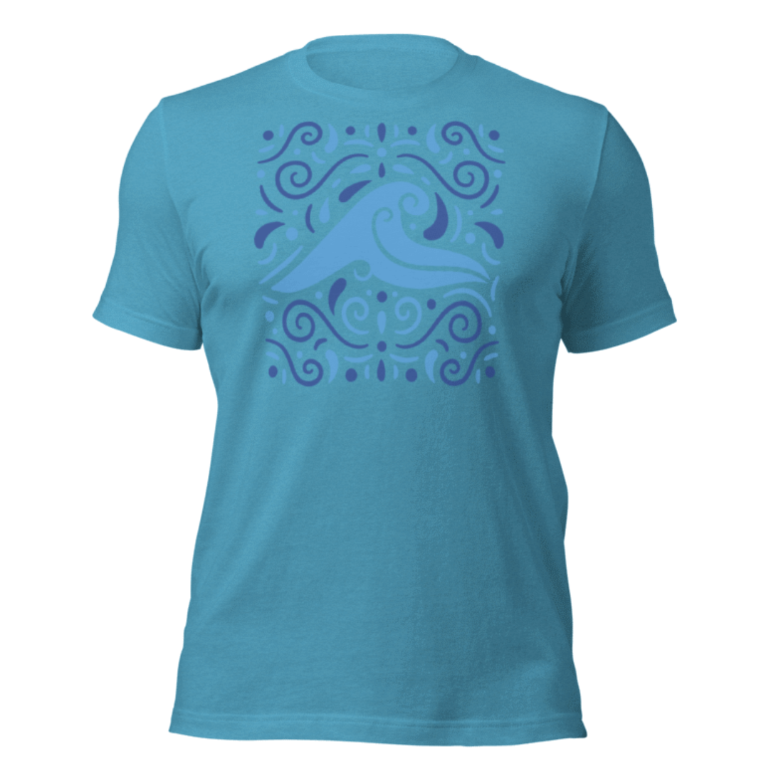 Blue Artistic Wave T-Shirt