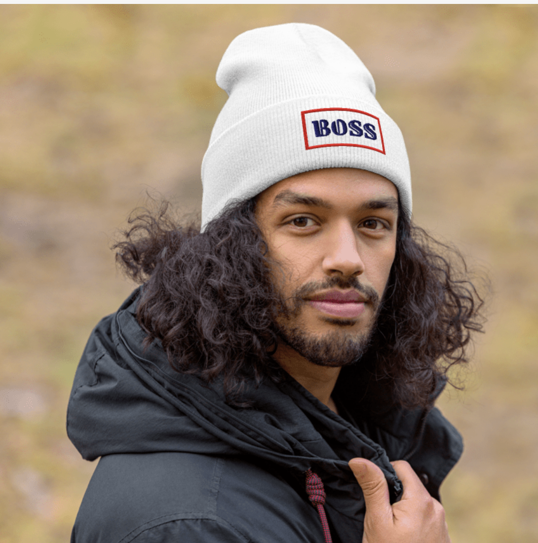 BOSS White Beanie