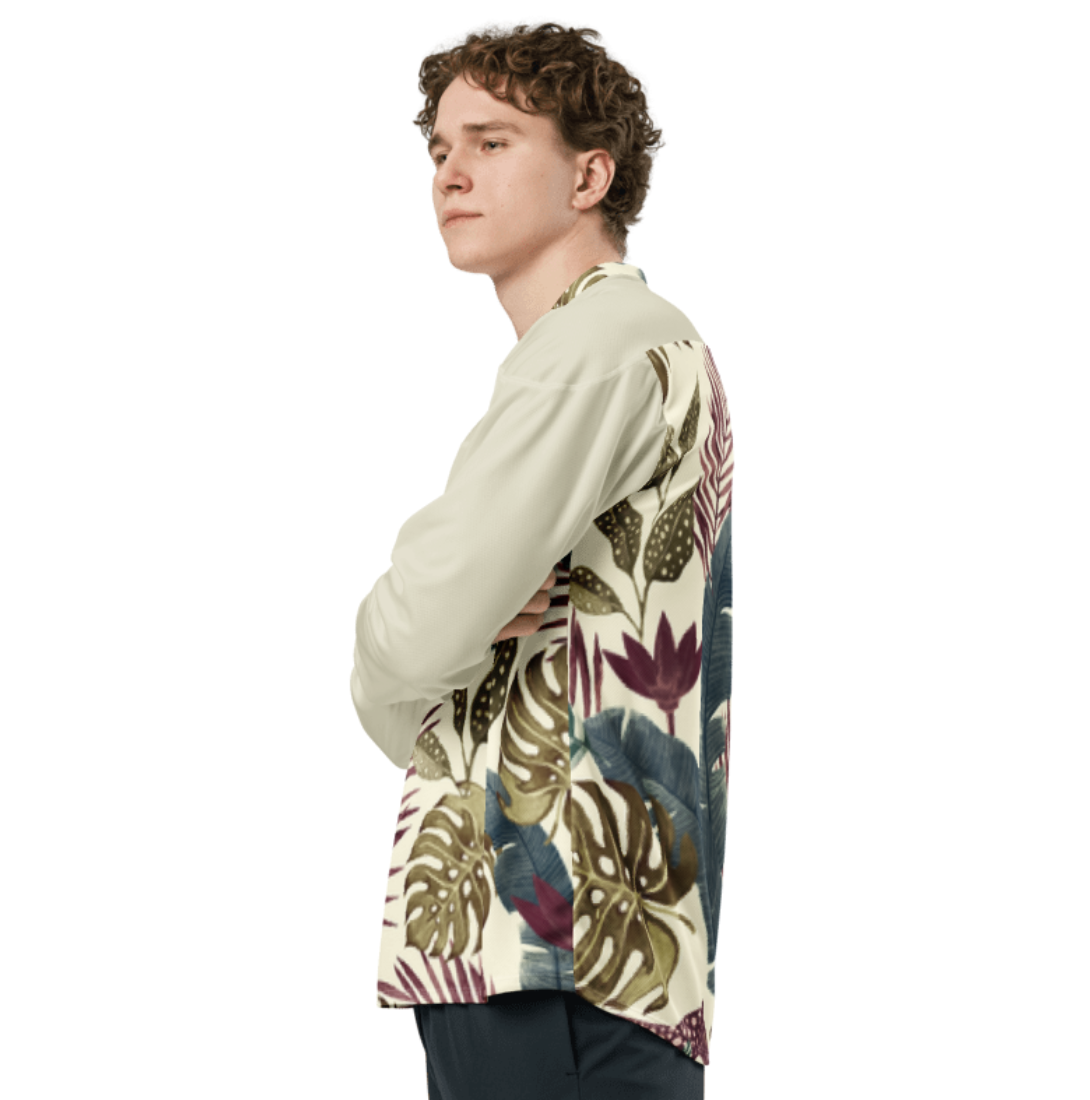 Tropical Leaf Print Long Sleeve Shirt