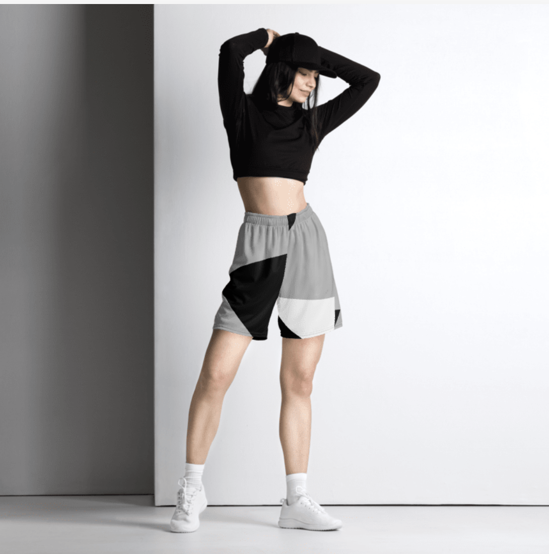 Geometric Print Athletic Shorts