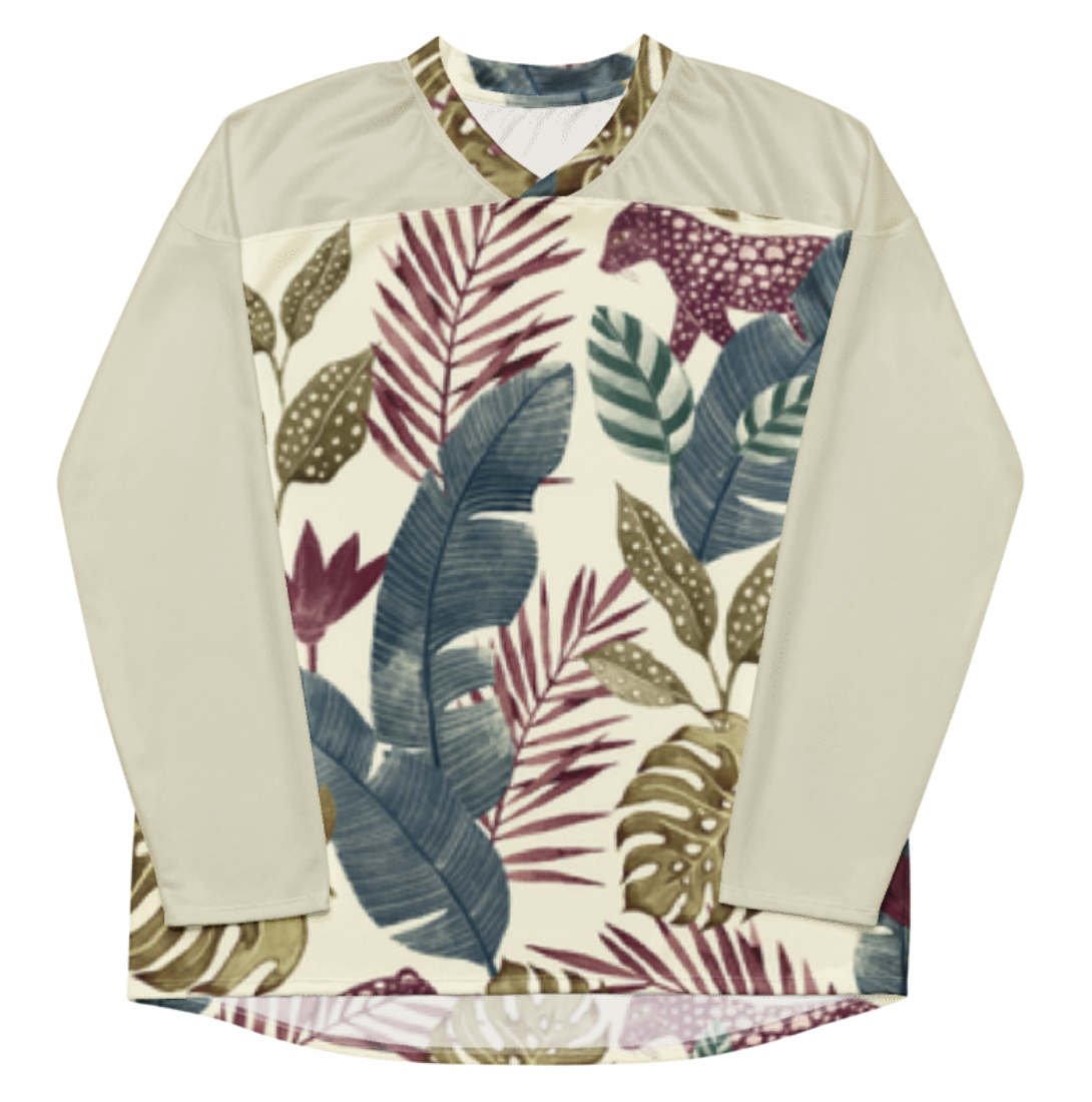 Tropical Leaf Print Long Sleeve Shirt