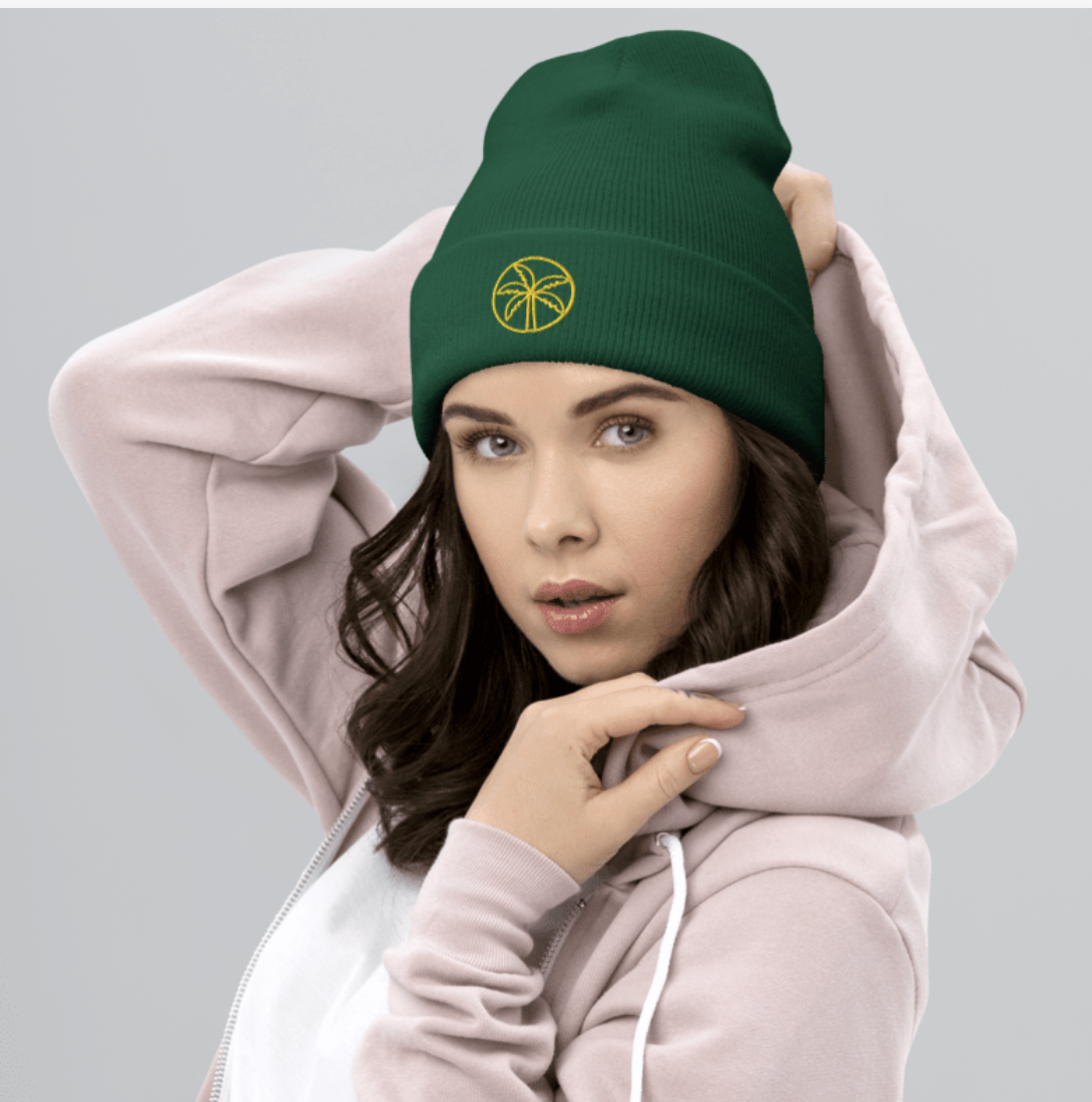 Green Palm Tree Beanie