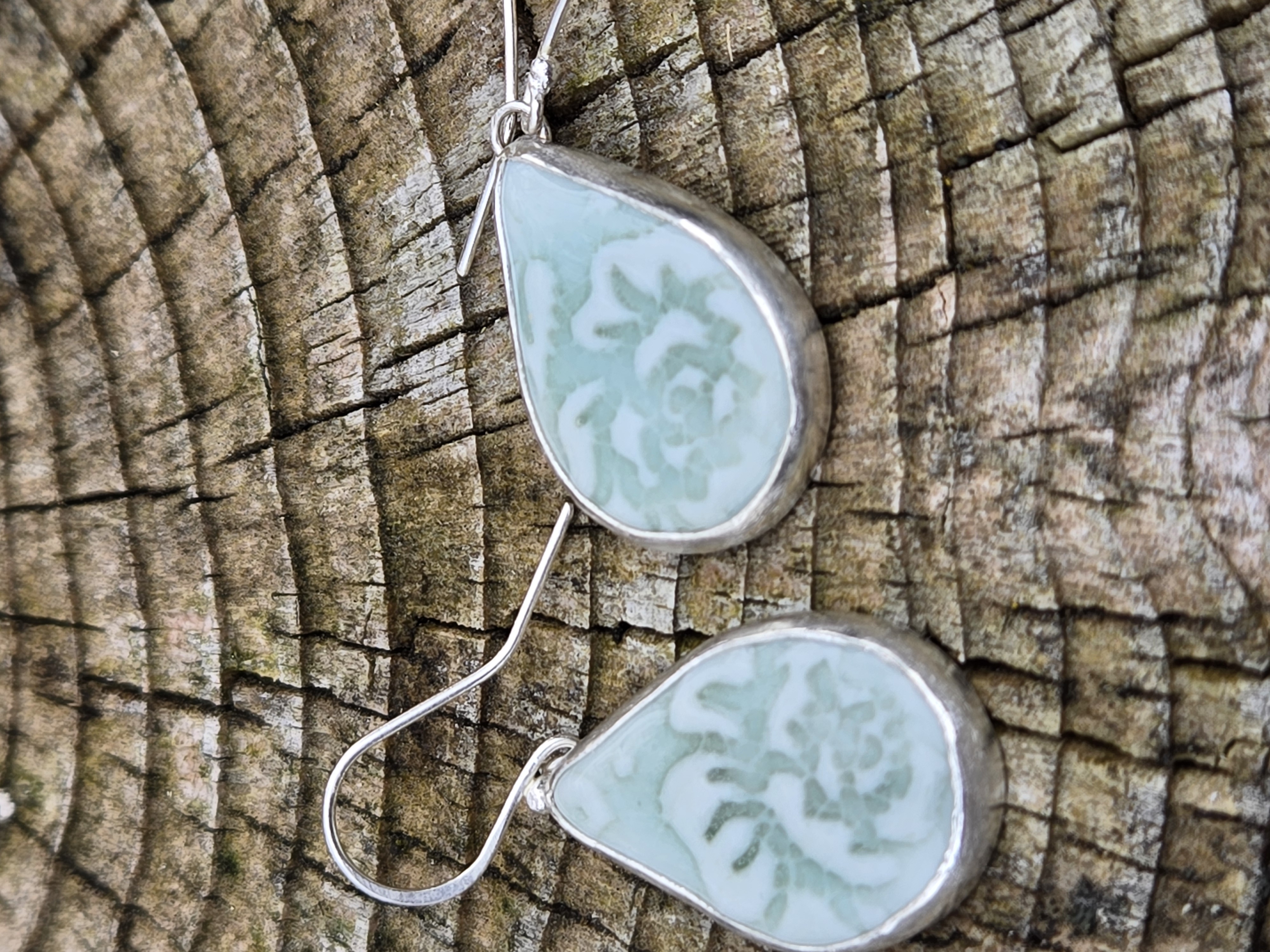 AJ- Vintage Porcelain Drop Earrings