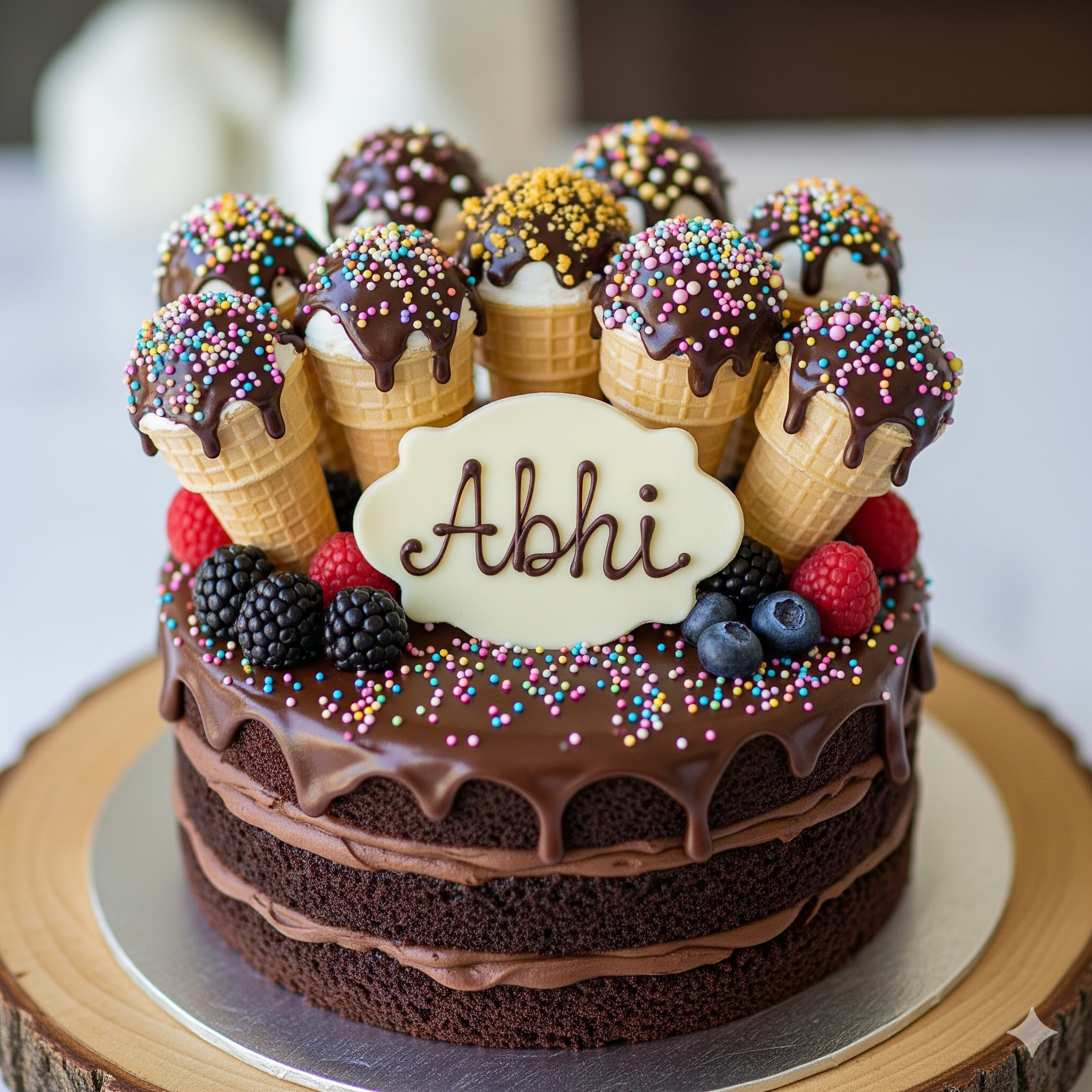 Choclate Cake With Cones