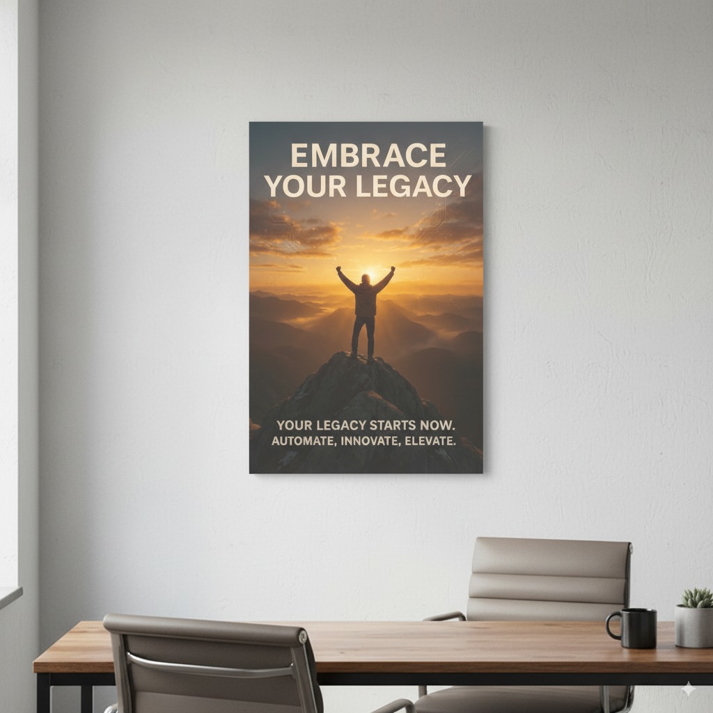 Embrace Your Legacy - Automate, Innovate, Elevate Motivational Wall Art (Poster)