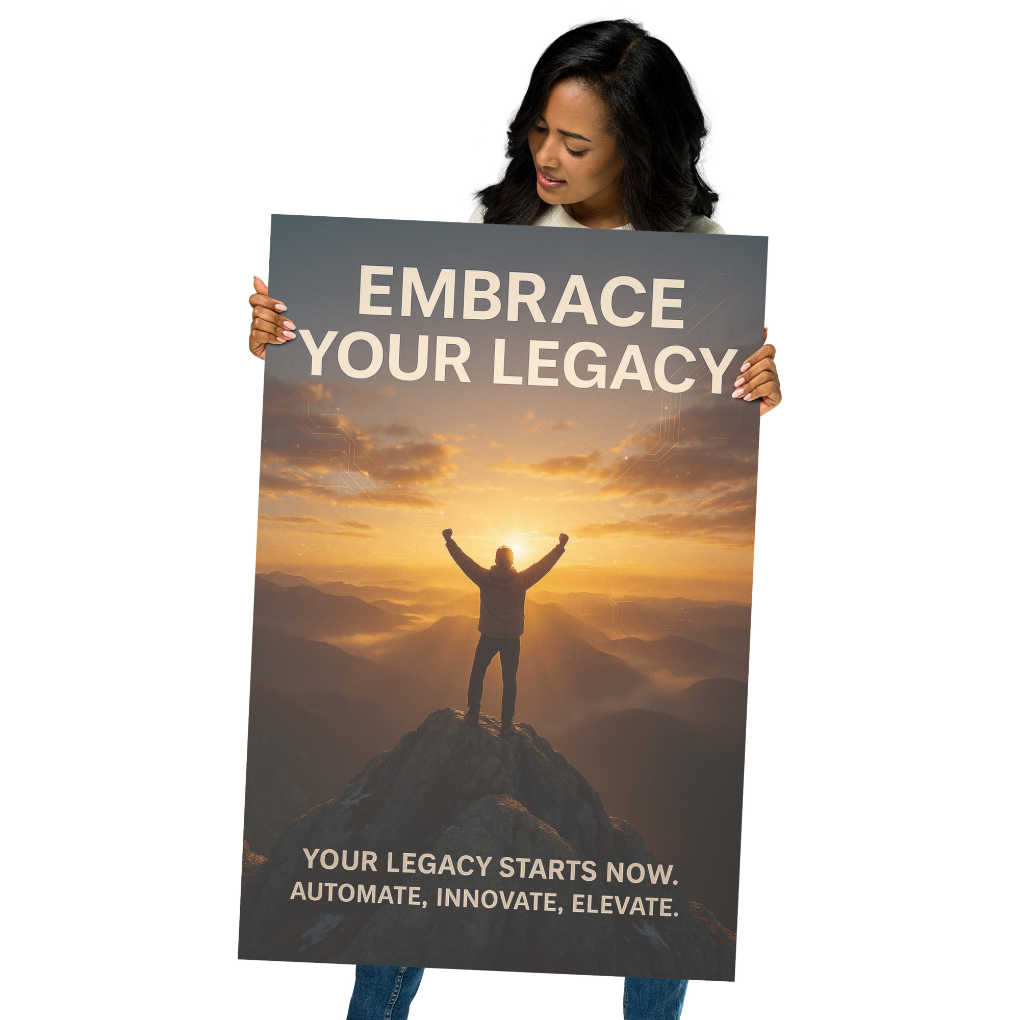 Embrace Your Legacy - Automate, Innovate, Elevate Motivational Wall Art (Poster)