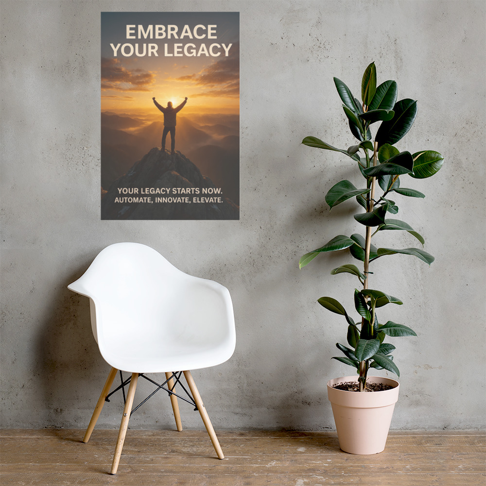 Embrace Your Legacy - Automate, Innovate, Elevate Motivational Wall Art (Poster)
