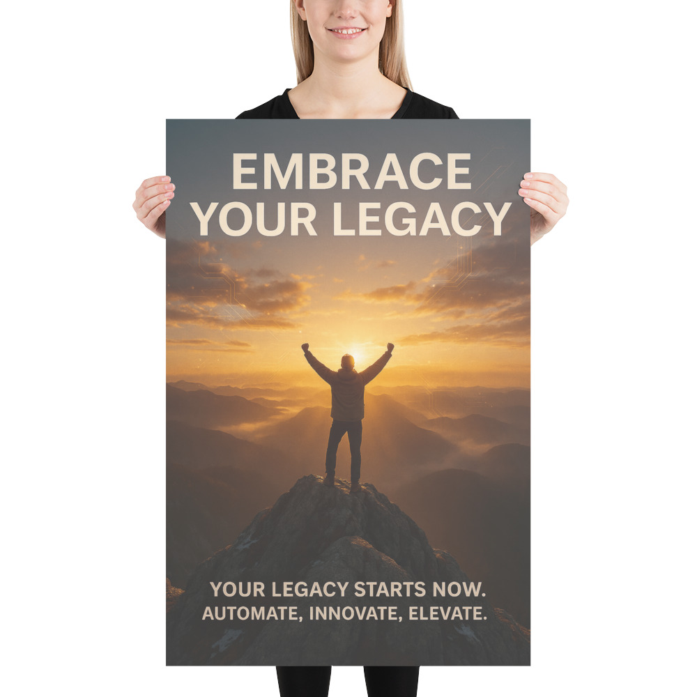 Embrace Your Legacy - Automate, Innovate, Elevate Motivational Wall Art (Poster)
