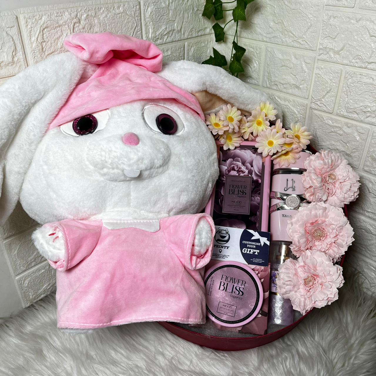 Pink Bunny Gift Basket