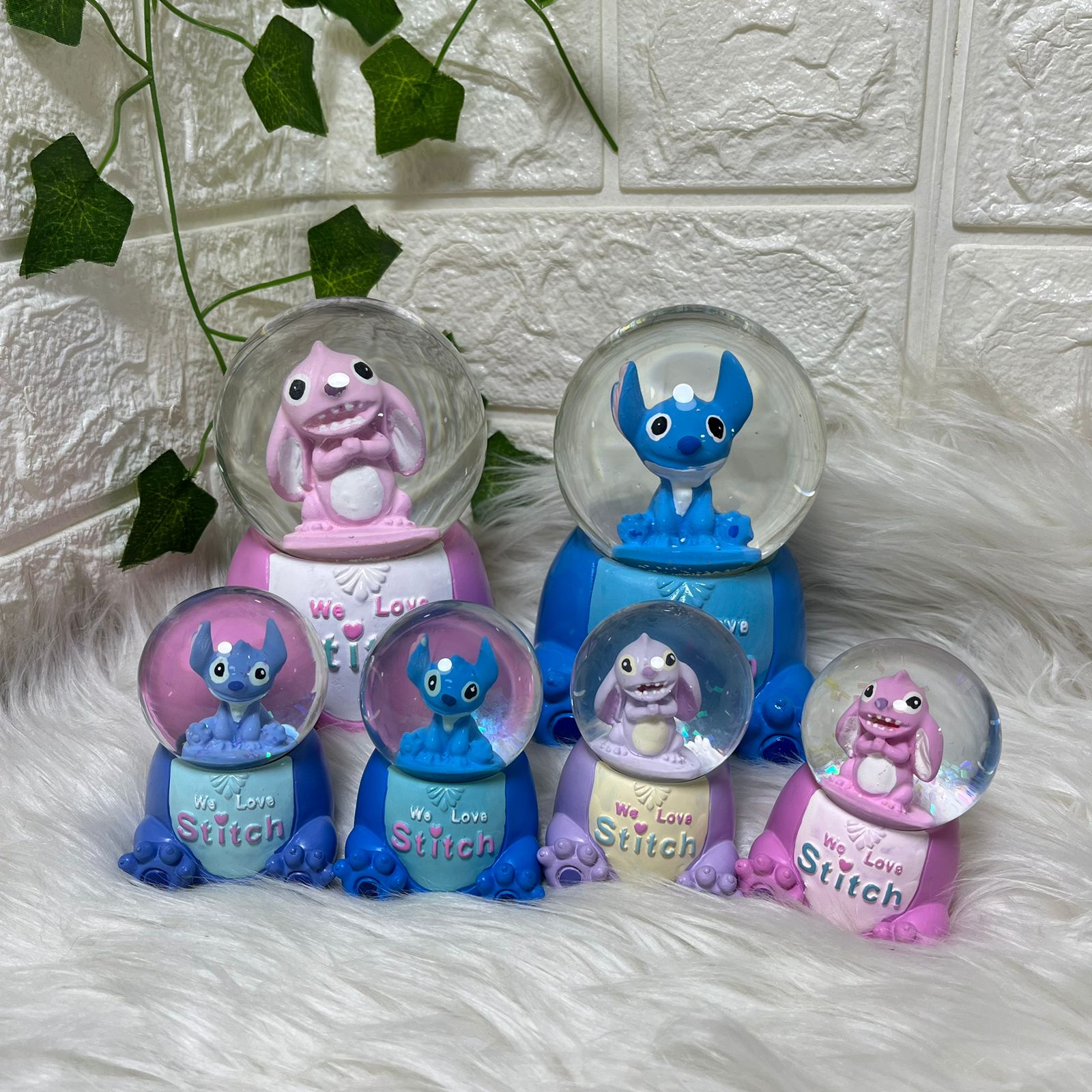 Stitch & Angel Snow Globe Set