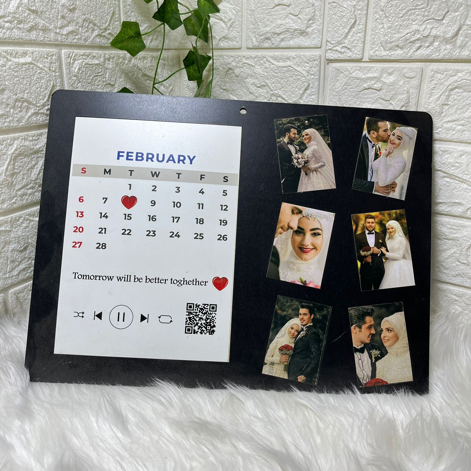 35*30wooden frame with 6 printed pics and a4 printed design or pic