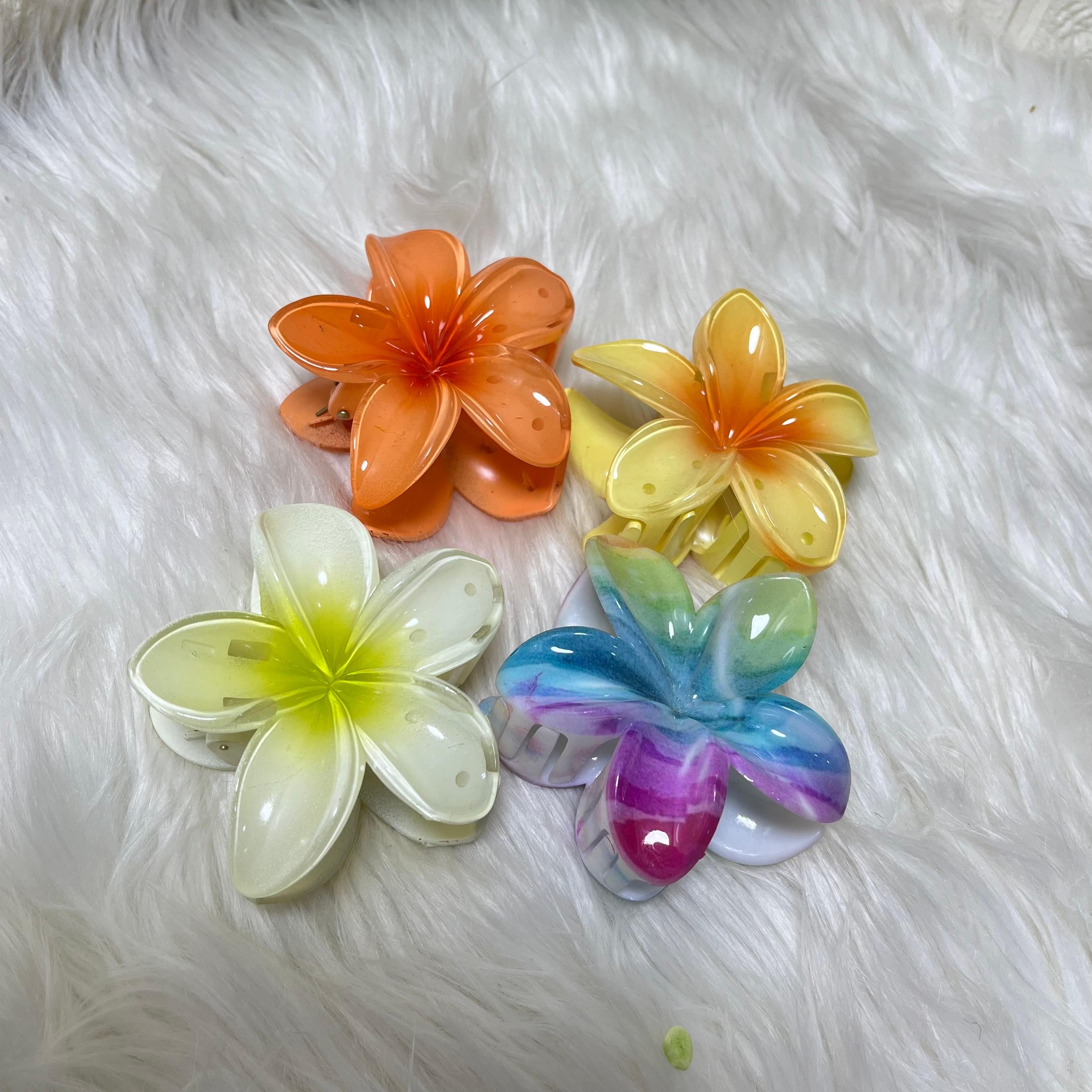 Colorful Plumeria Hair Clips