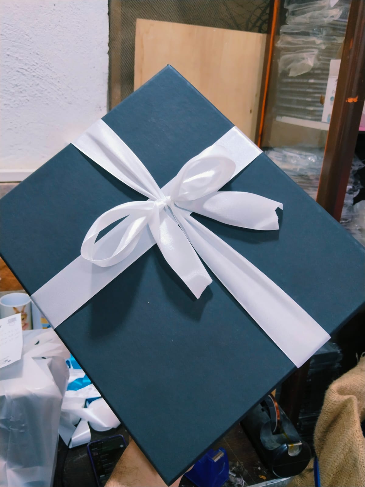 Elegant Gift Box with Pink Ribbon