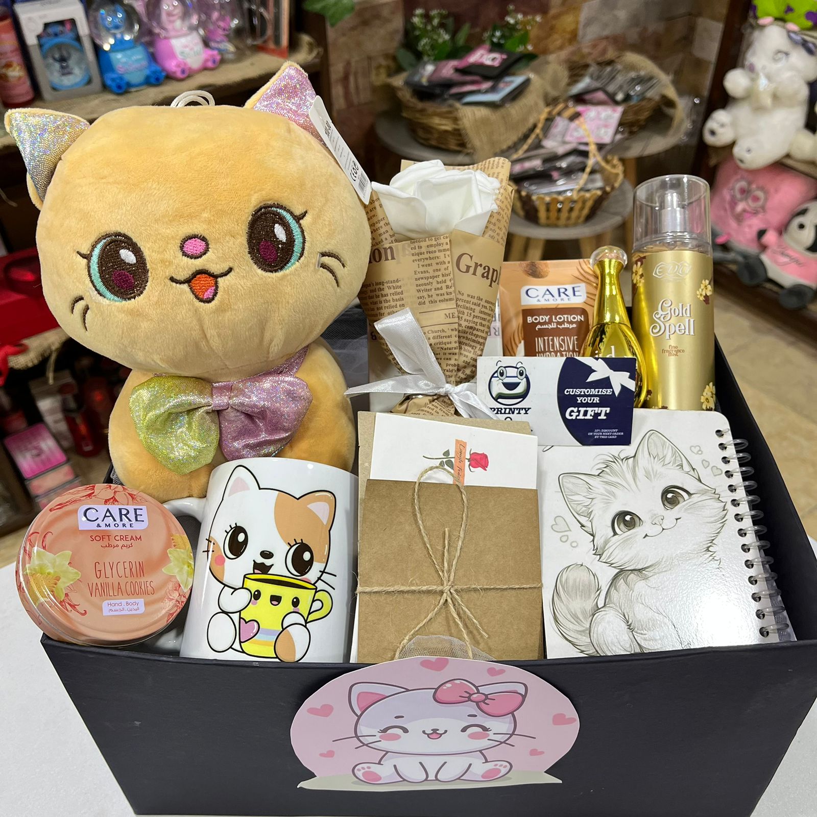 Cute Cat Gift Basket