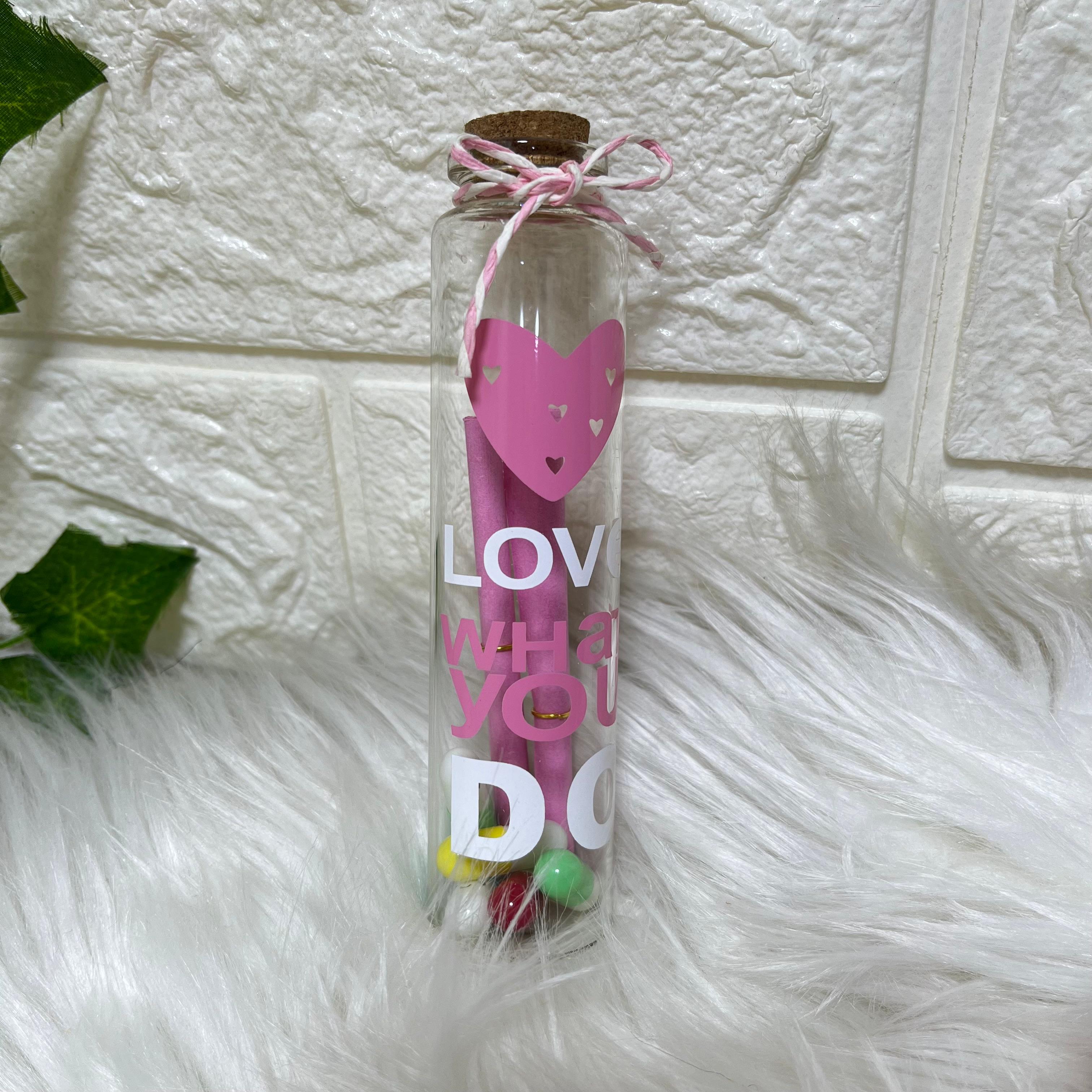 Love What You Do Pen in Glass Bottle