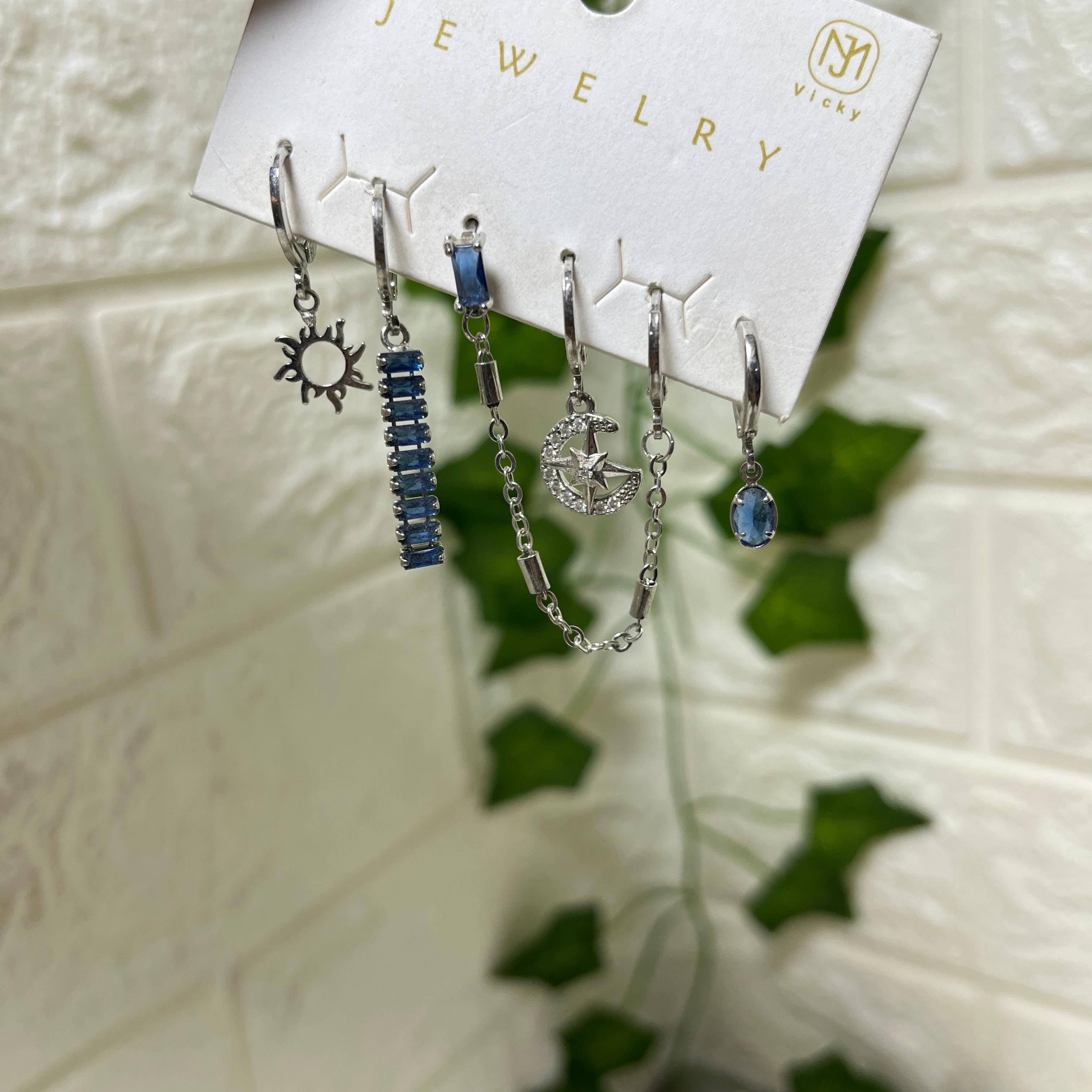 Gold Plated Hoop Earrings Set (stainless steal)