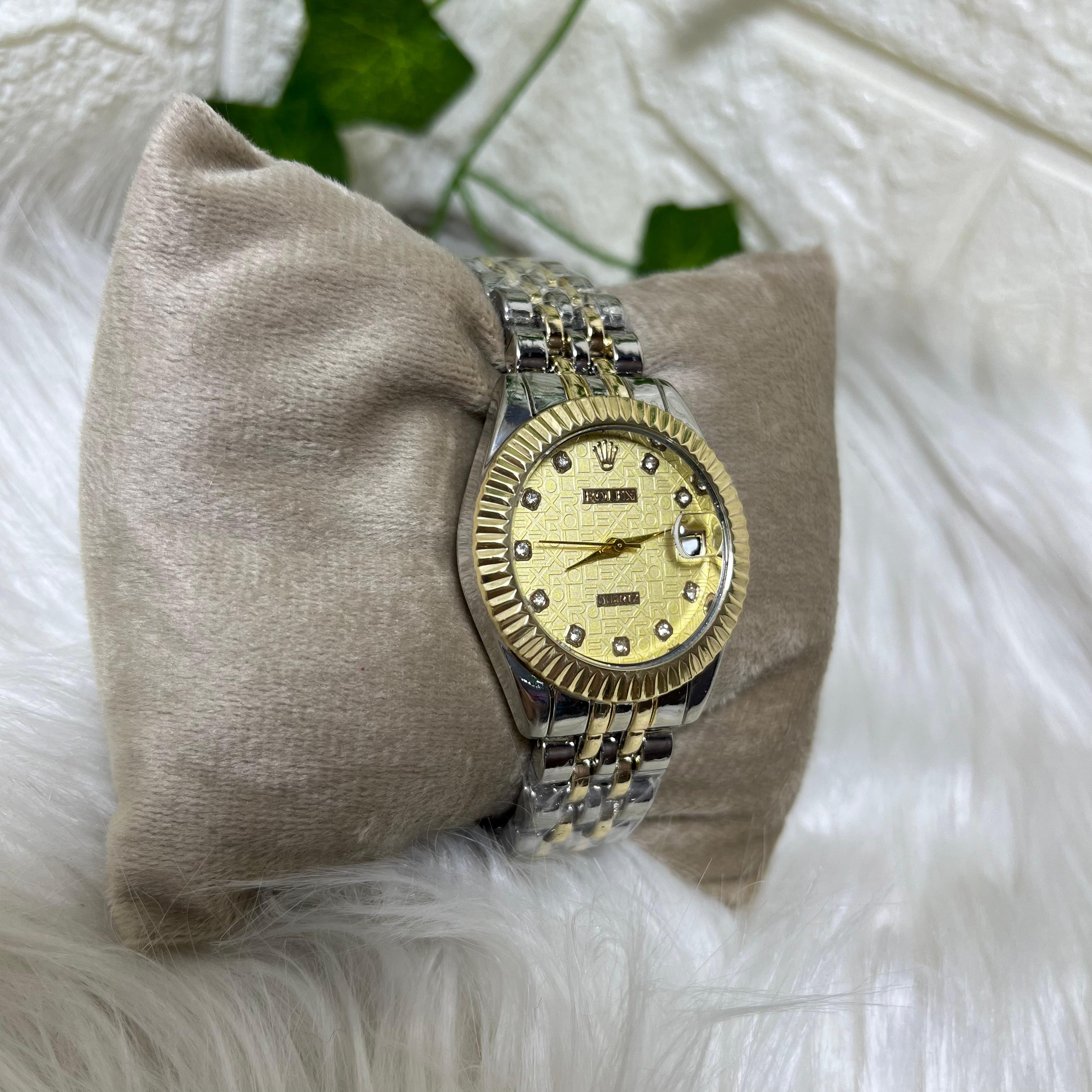 Luxury Gold and Silver Wristwatch
